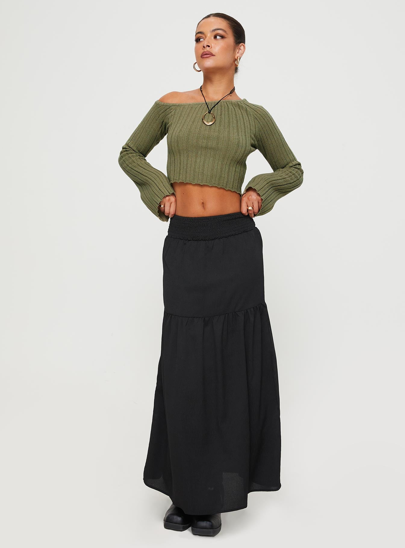 Dion Maxi Skirt Black - Image 3
