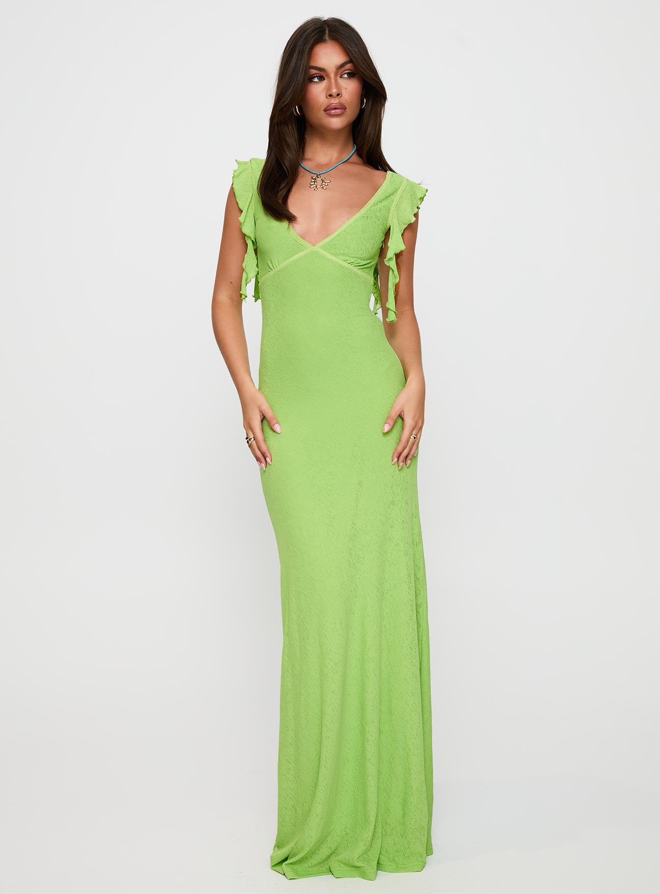 Soleila Maxi Dress Green Tonal - Image 3