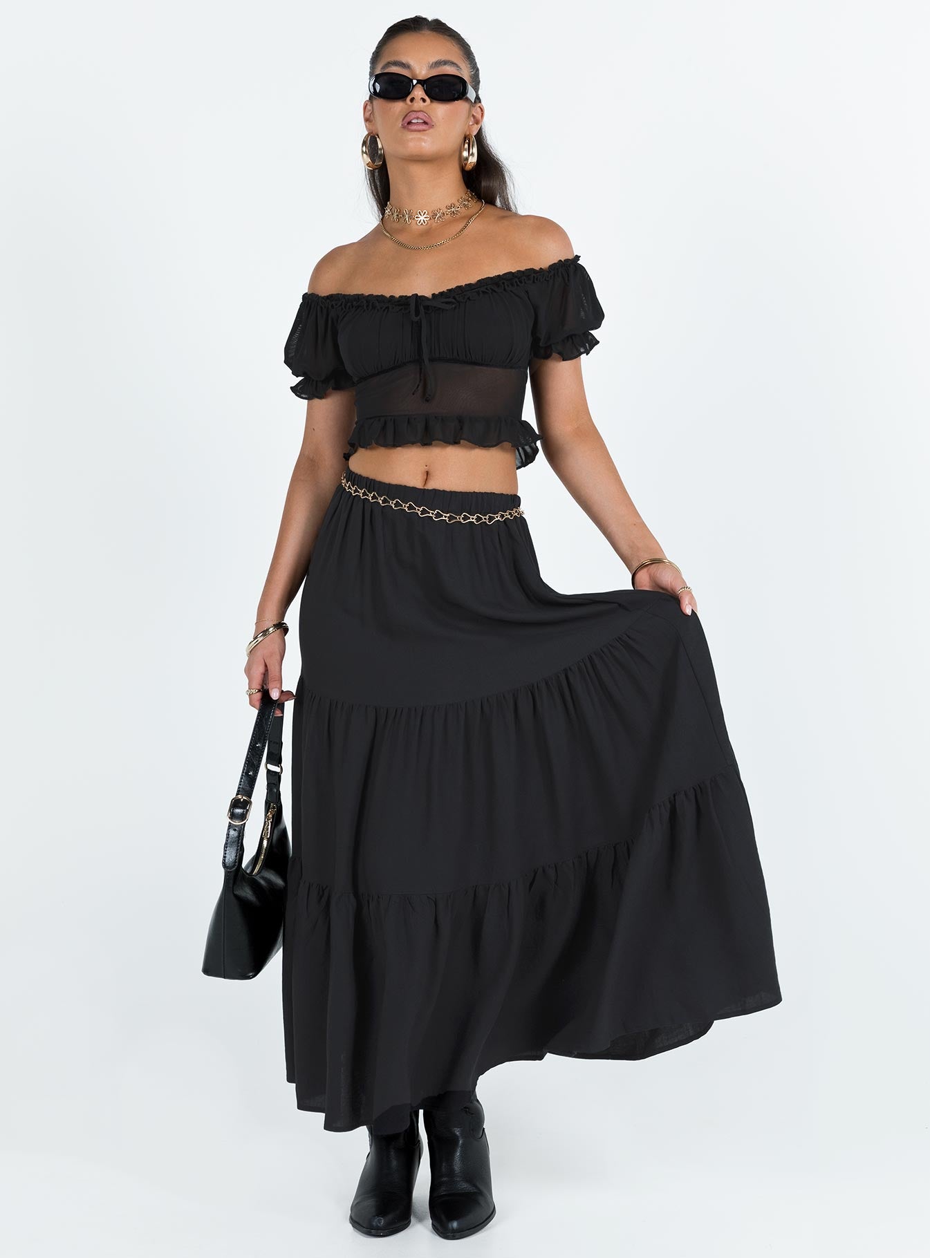 Hale Midi Skirt Black - Image 4