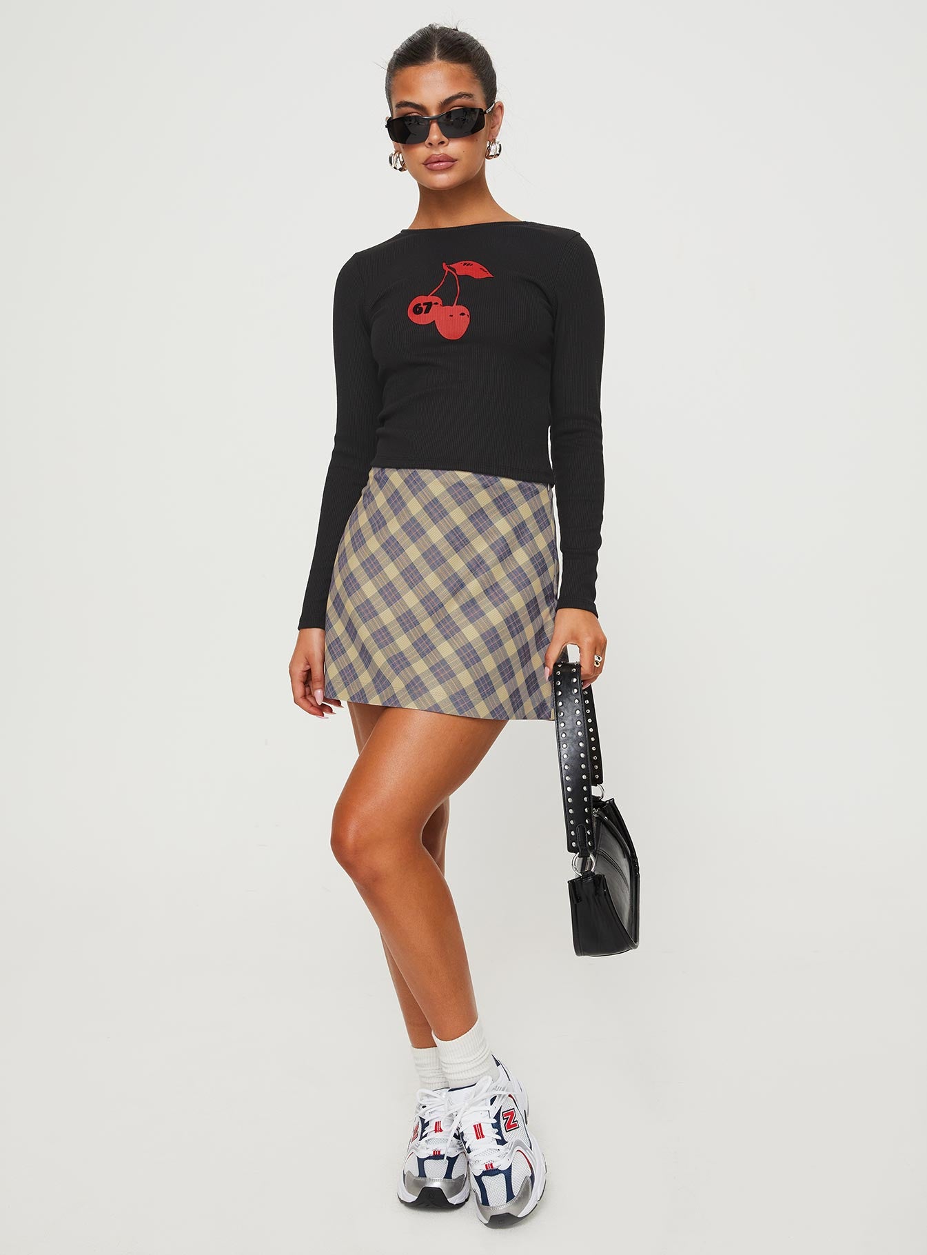 Cherries & Cream Long Sleeve Top Black - Image 3