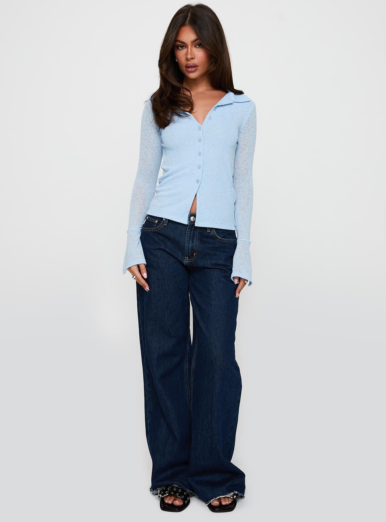 Finnean Long Sleeve Top Pale Blue - Image 2