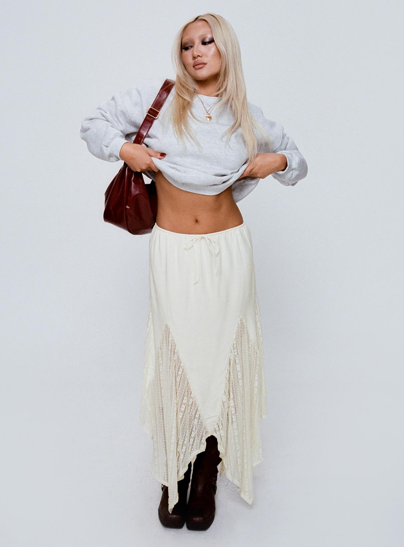 Madame Lace Maxi Skirt Cream - Image 6