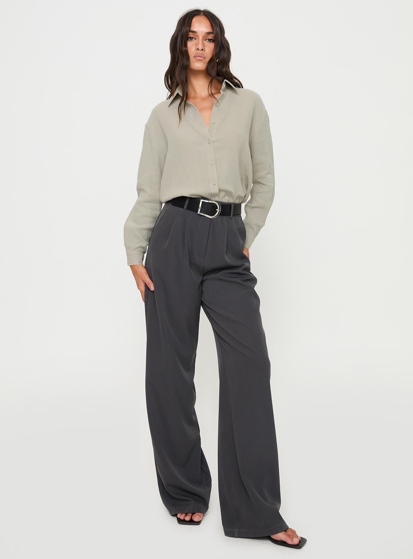 Mahalia Shirt Light Grey - Image 3