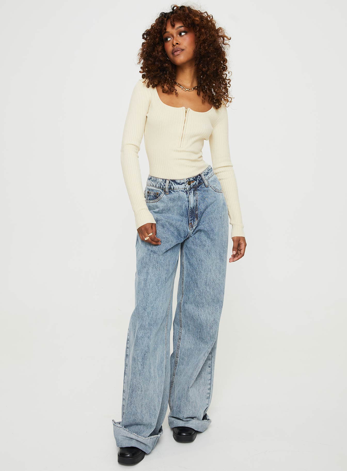 Zuma Long Sleeve Bodysuit Beige - Image 3