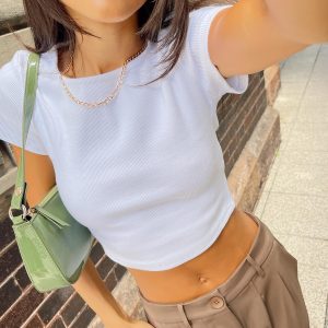 Classic Crop Tee White