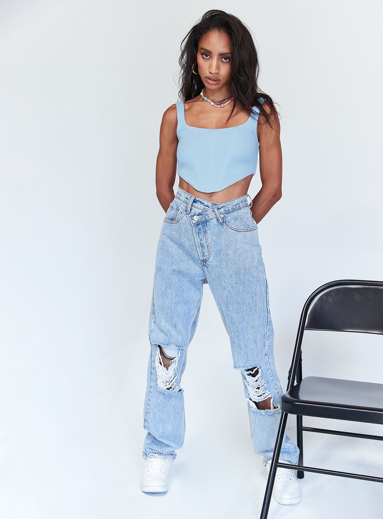 Kaeshia Rib Bustier Blue - Image 2