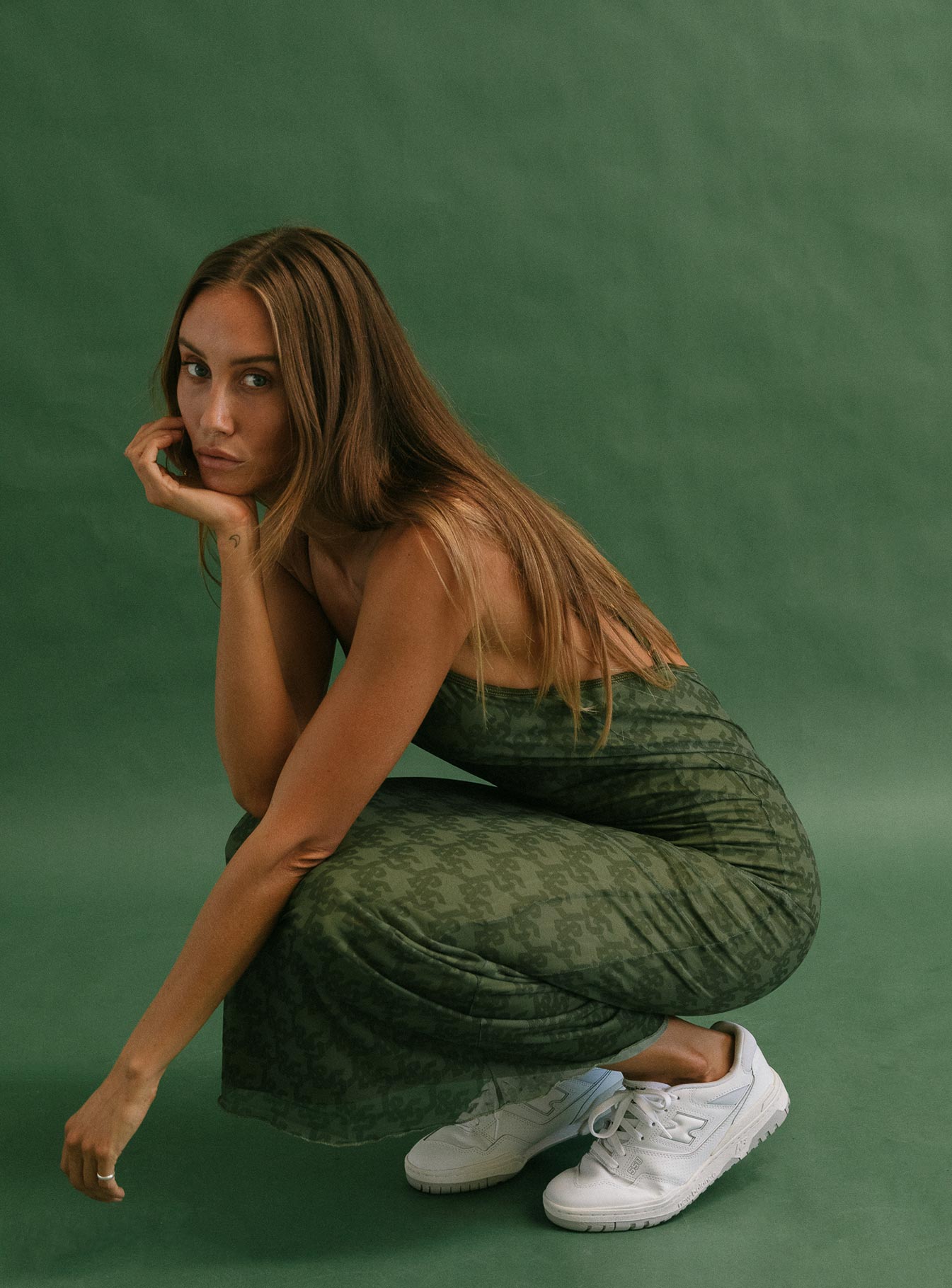 Jagger & Stone Demi Mesh Maxi Dress Khaki - Image 4