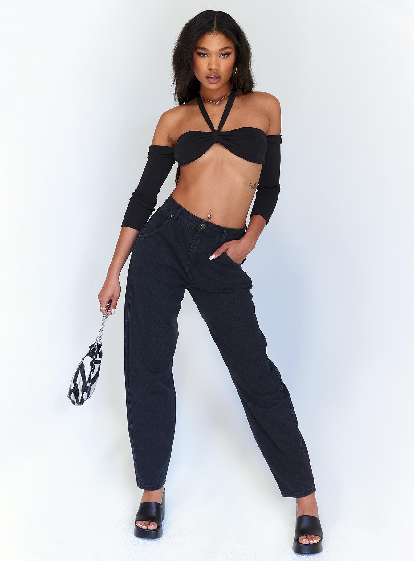 Soleil Long Sleeve Top Black - Image 2