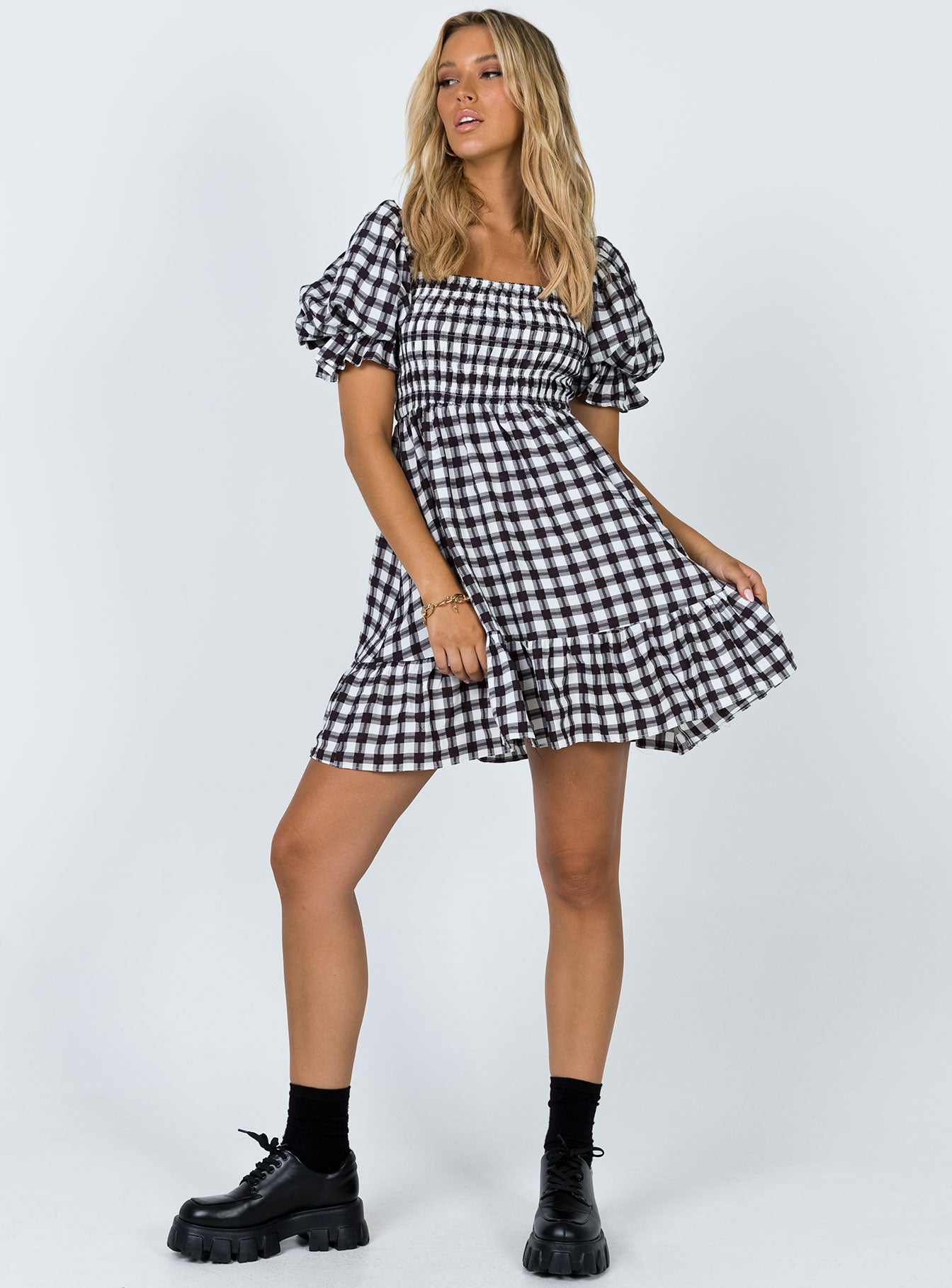 Adelio Mini Dress Black / White - Image 4