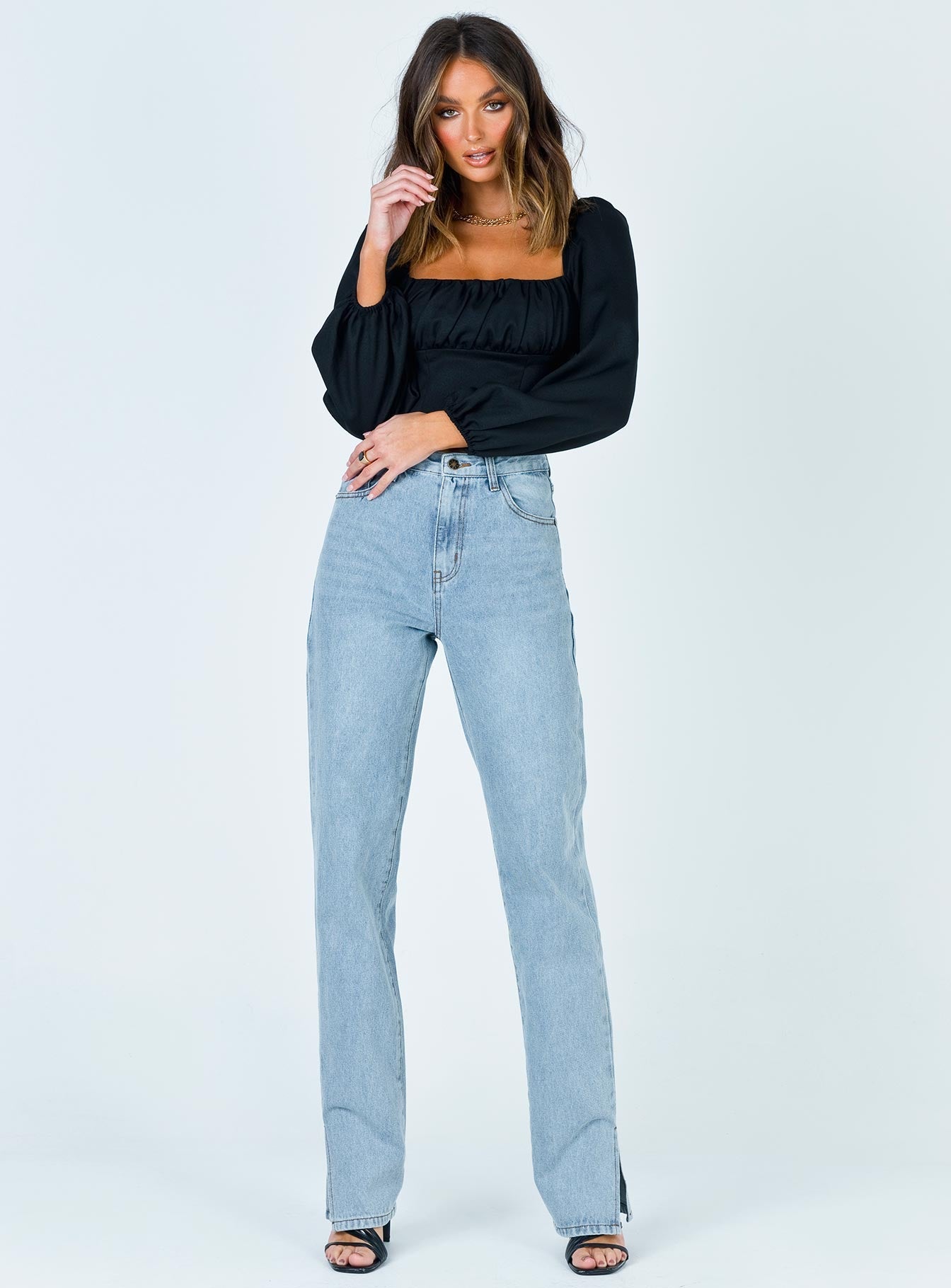 Ariah Long Sleeve Top Black - Image 4