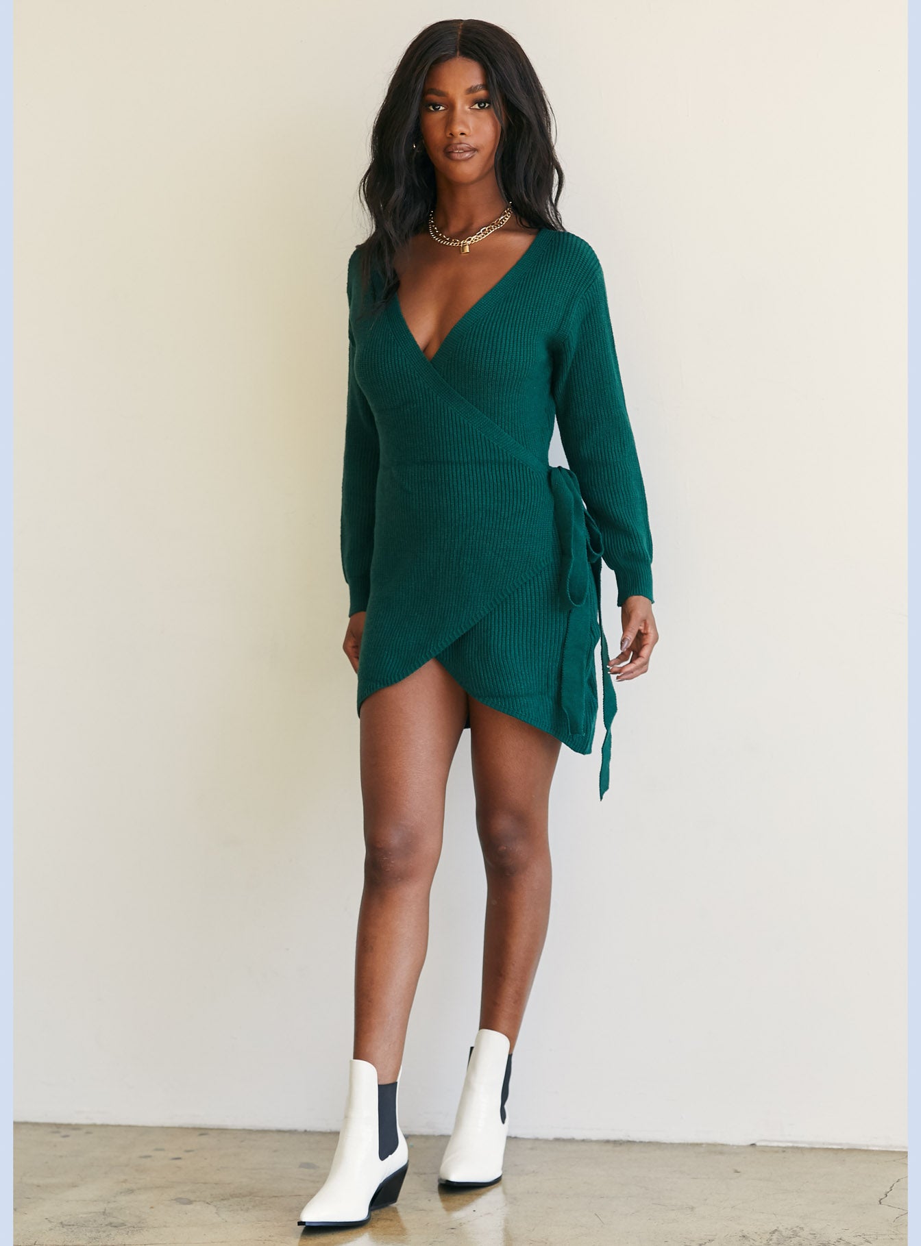Phenix Mini Dress Forest Green - Image 3