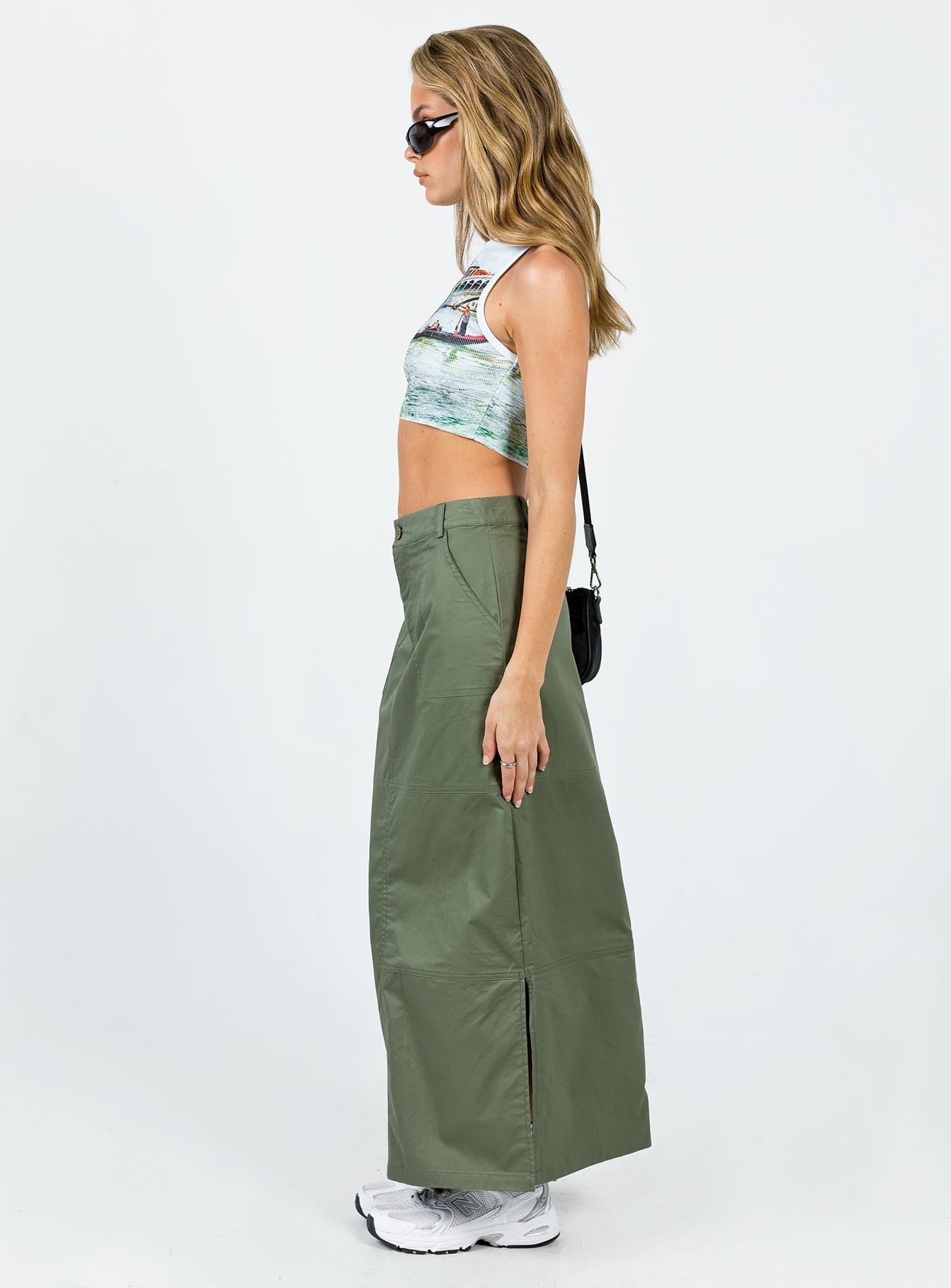 Devine Cargo Maxi Skirt Khaki - Image 4
