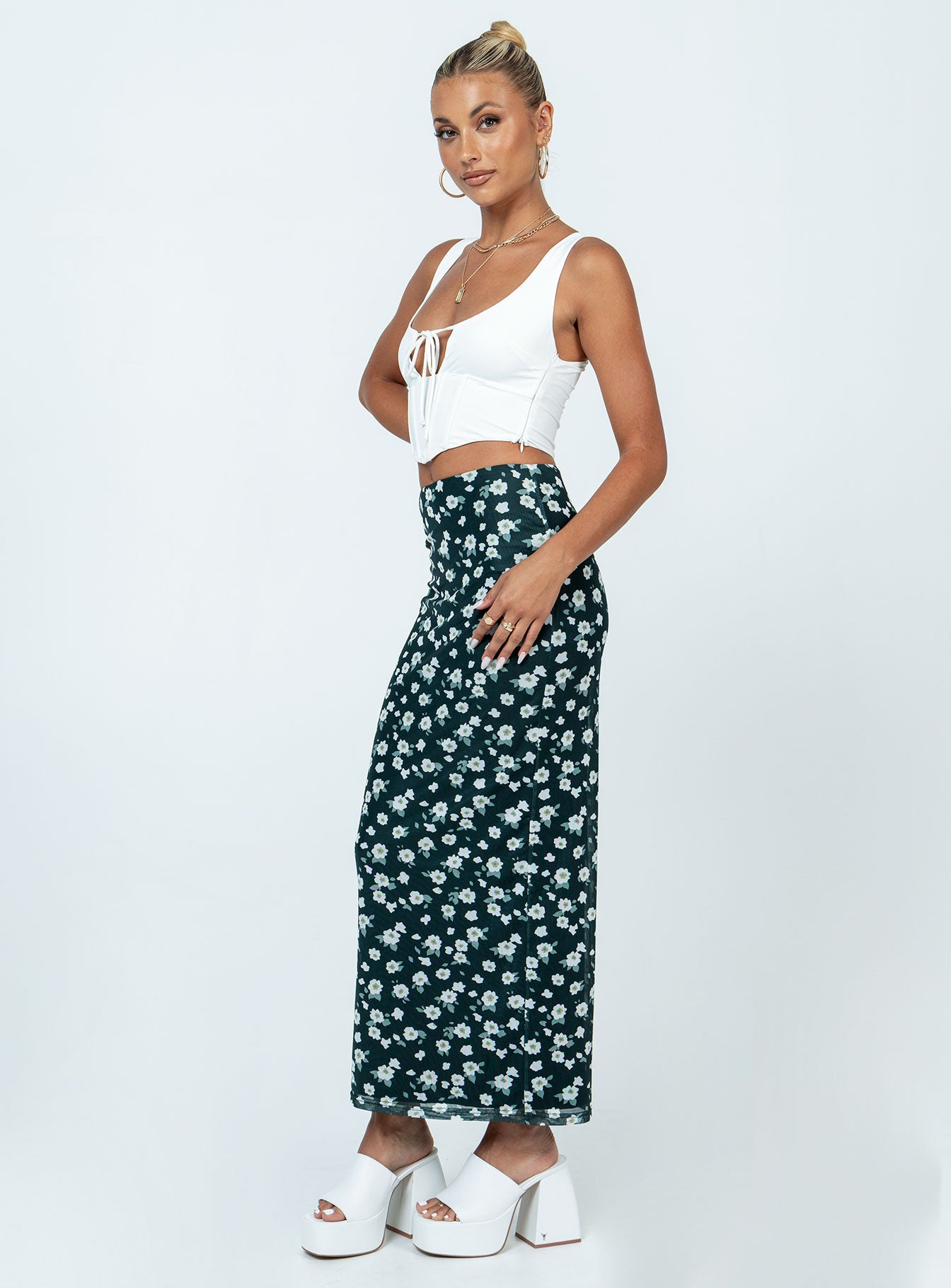 Knox Maxi Skirt Black Floral - Image 4
