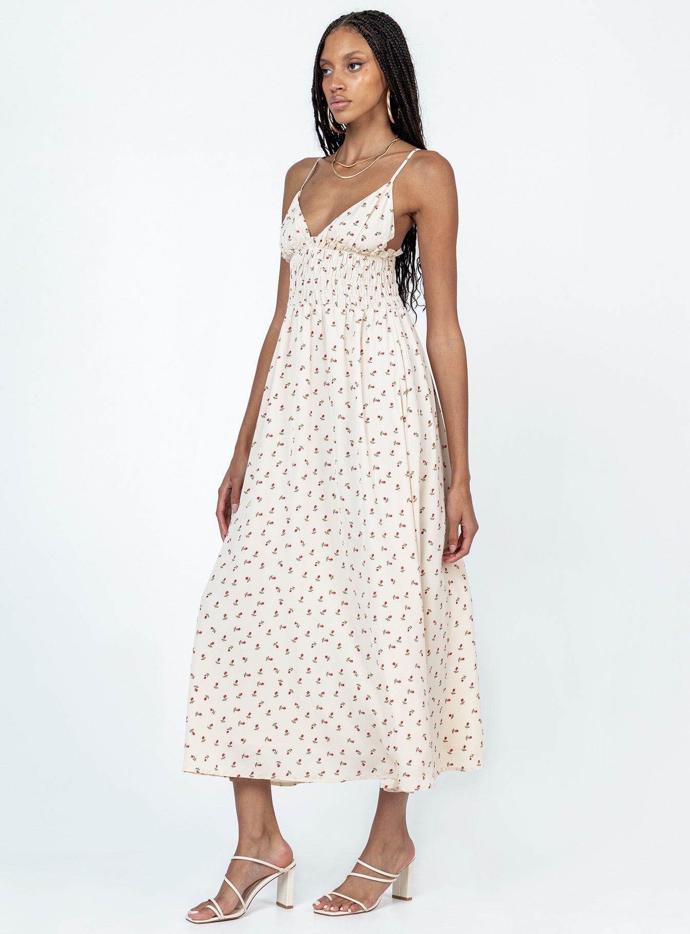 Roza Midi Dress Beige - Image 3