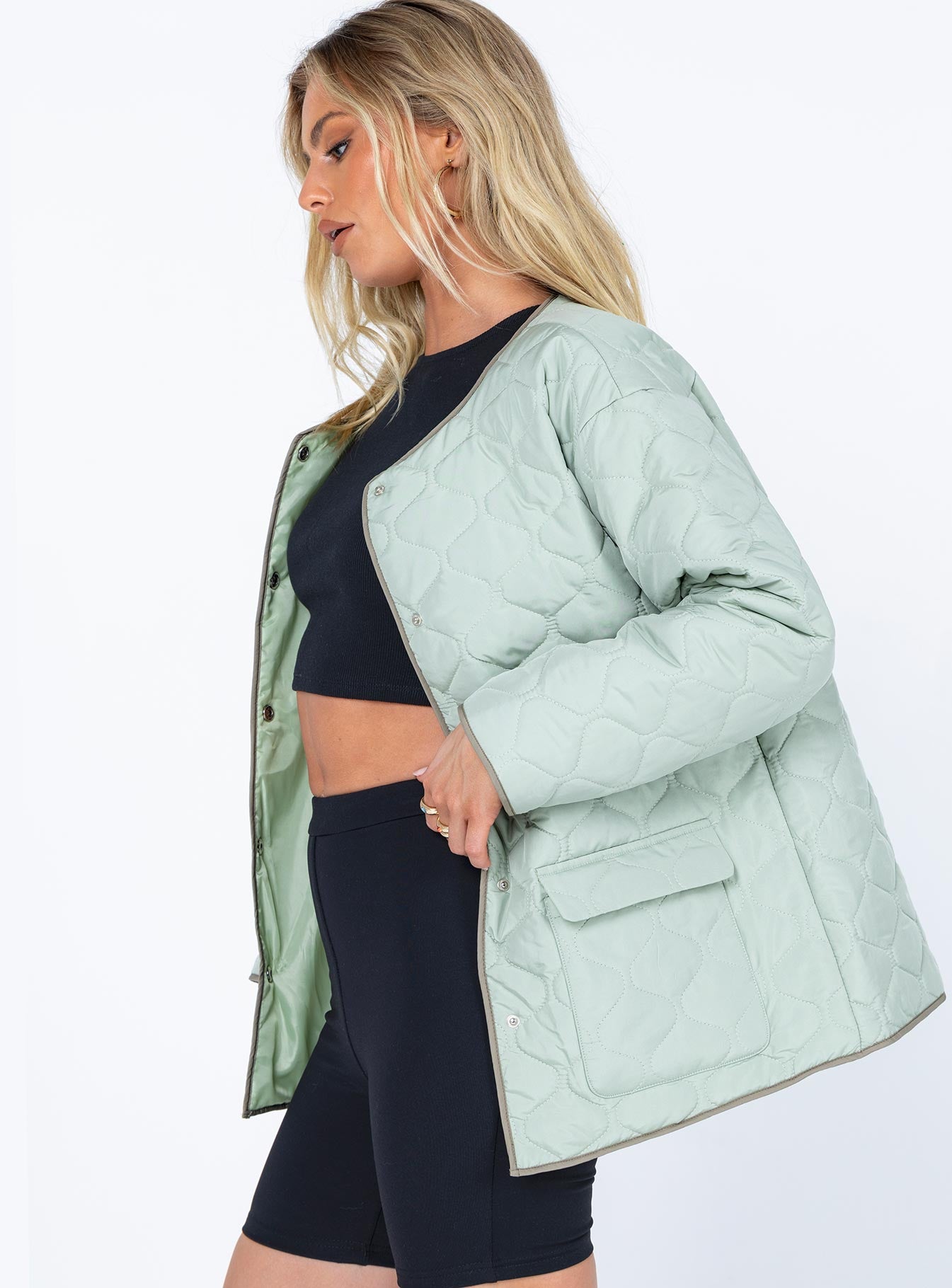 Carter Quilted Liner Jacket Green - Image 3