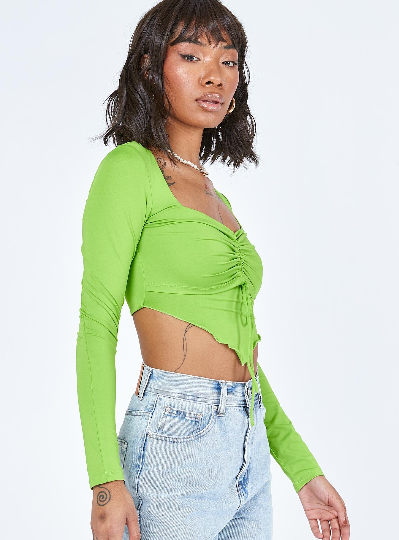 Kenzie Long Sleeve Top Green - Image 3