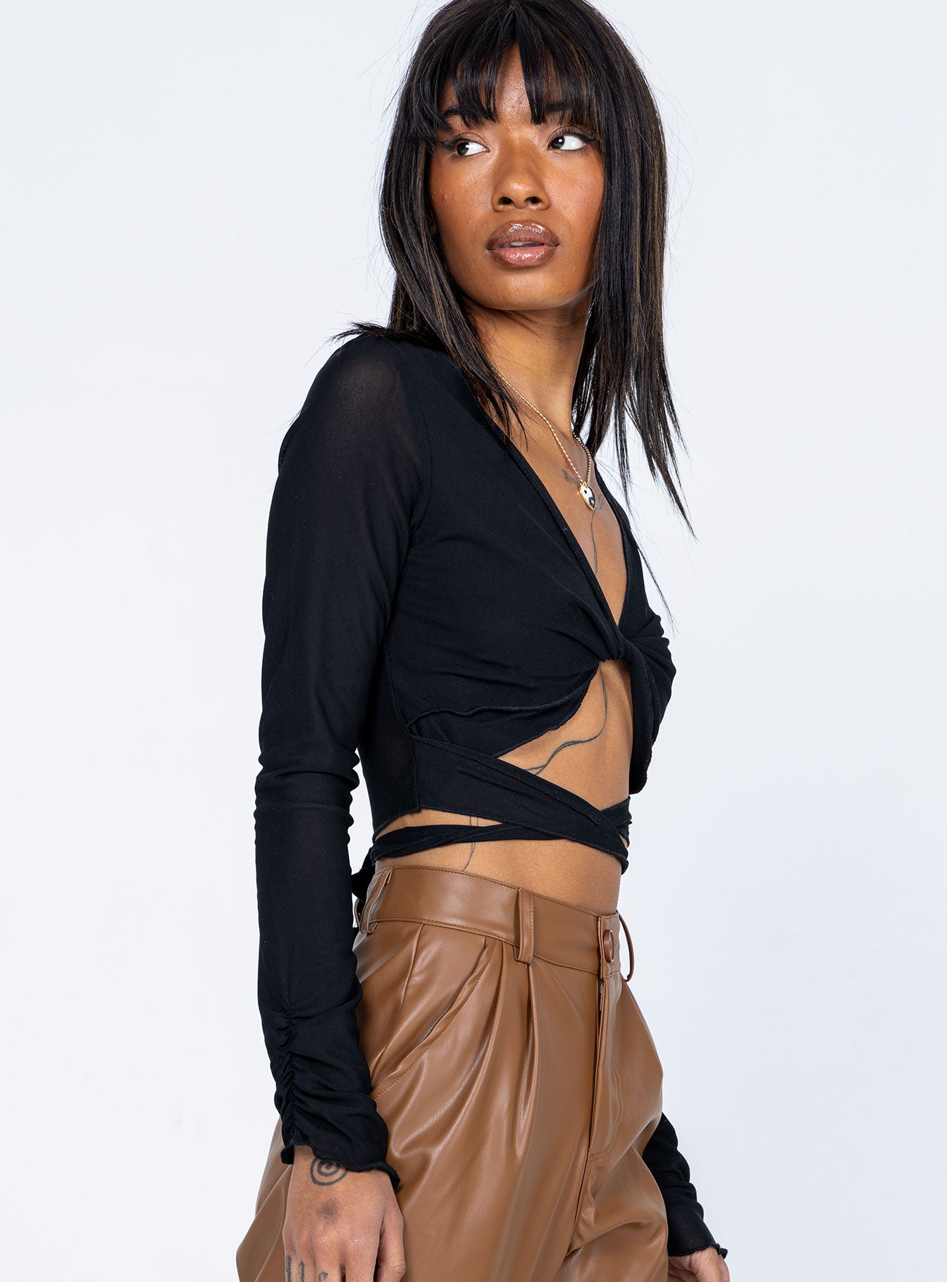 Caiden Long Sleeve Top Black - Image 3