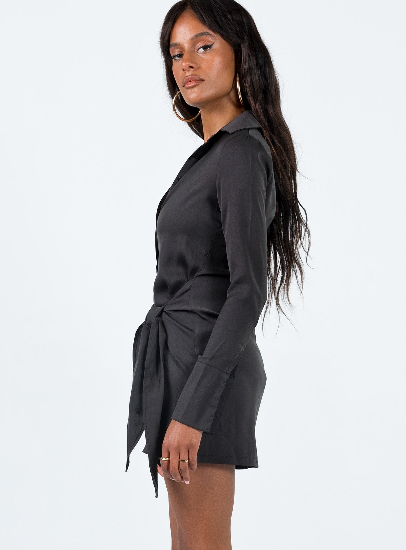 Bodeni Long Sleeve Mini Dress Black - Image 4