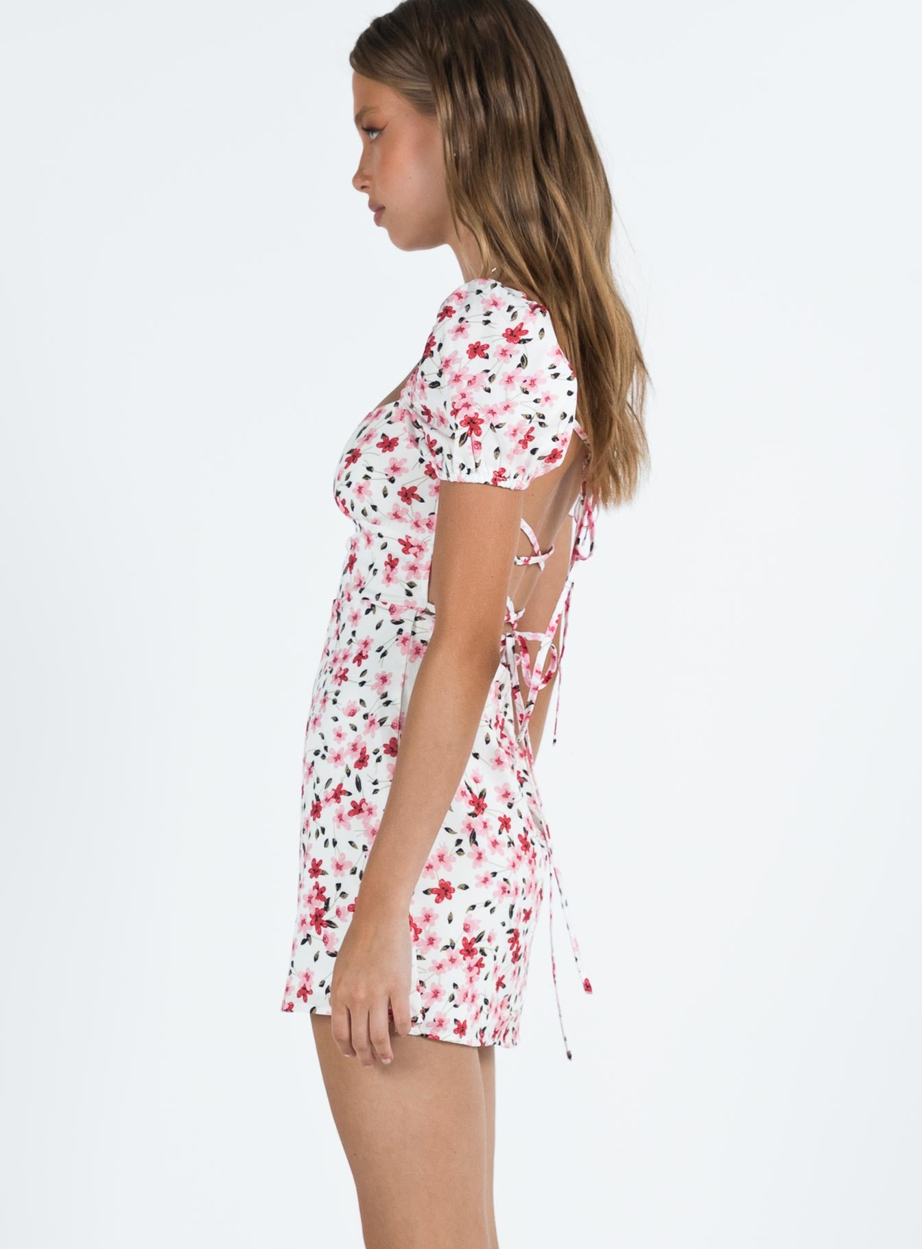 Havena Mini Dress White / Floral - Image 4