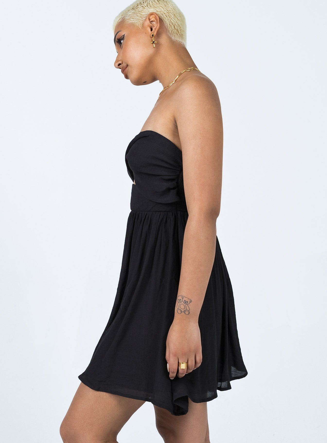 Allie Jay Mini Dress Black - Image 3