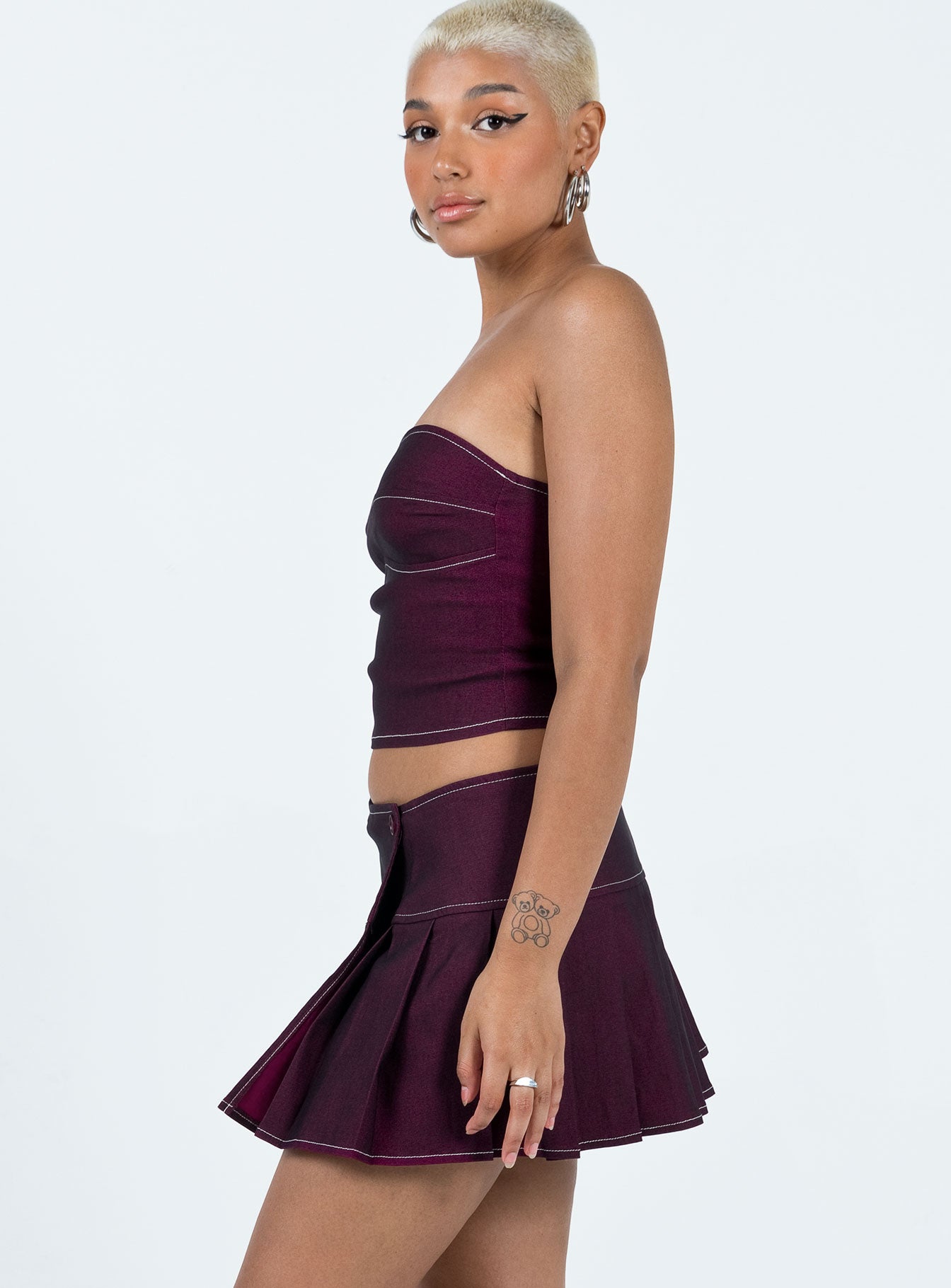 Motel Zabini Skirt Burgundy - Image 4