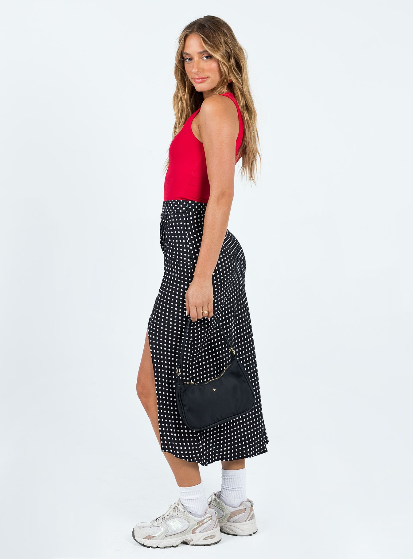 Mabel Midi Skirt Black Polka Dot - Image 3