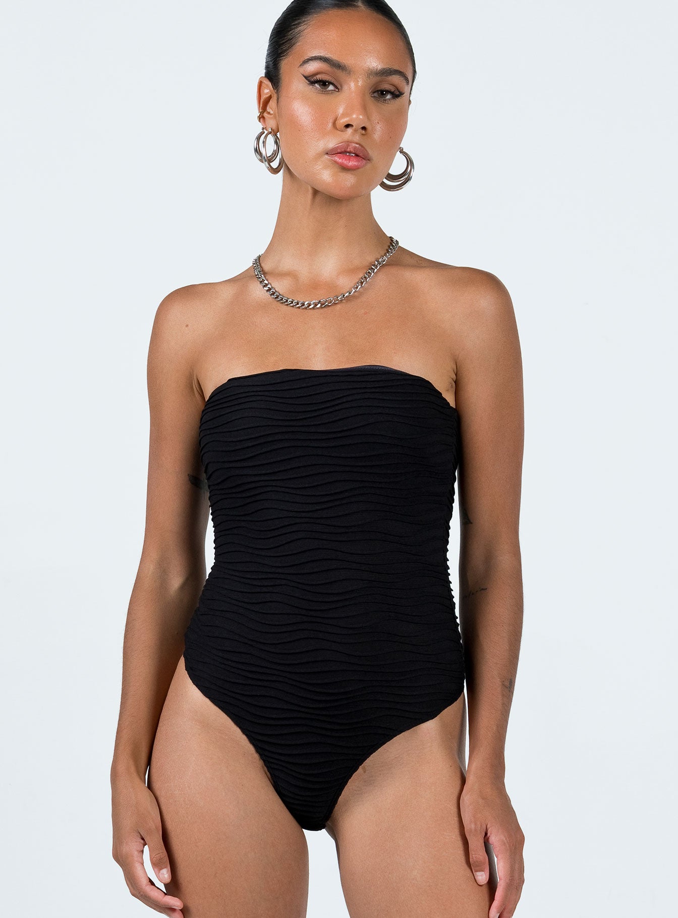 Makena Strapless Bodysuit Black - Image 5