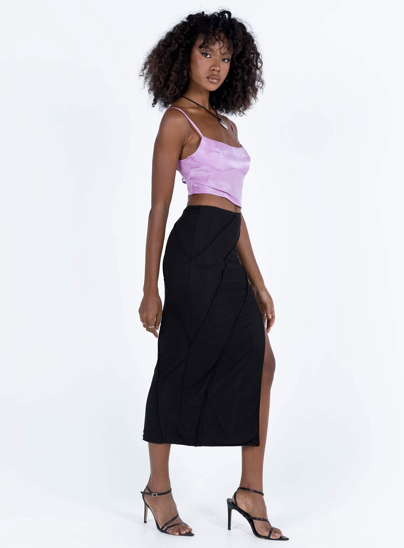Erika Midi Skirt Black - Image 3