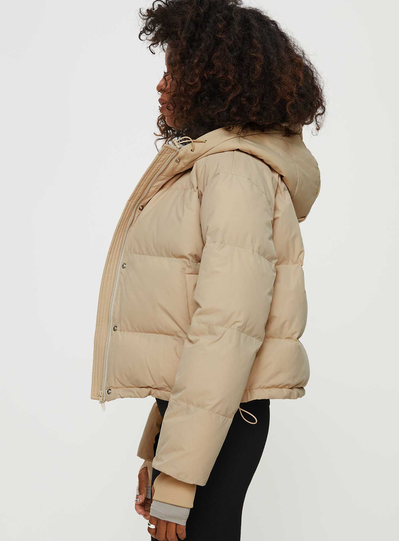 Morrie Hooded Puffer Jacket Latte - Image 4