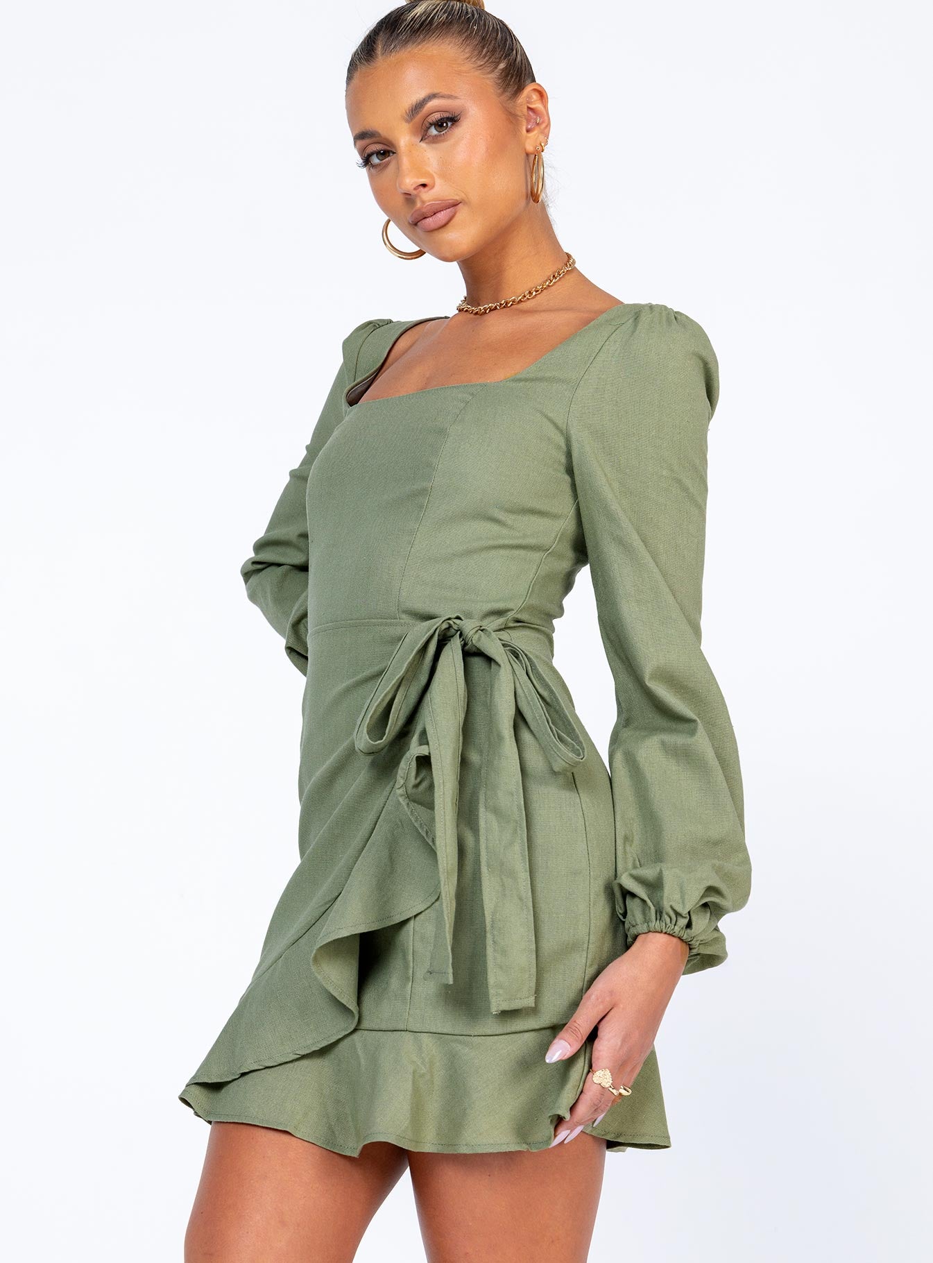 The Villa Mini Dress Green - Image 4