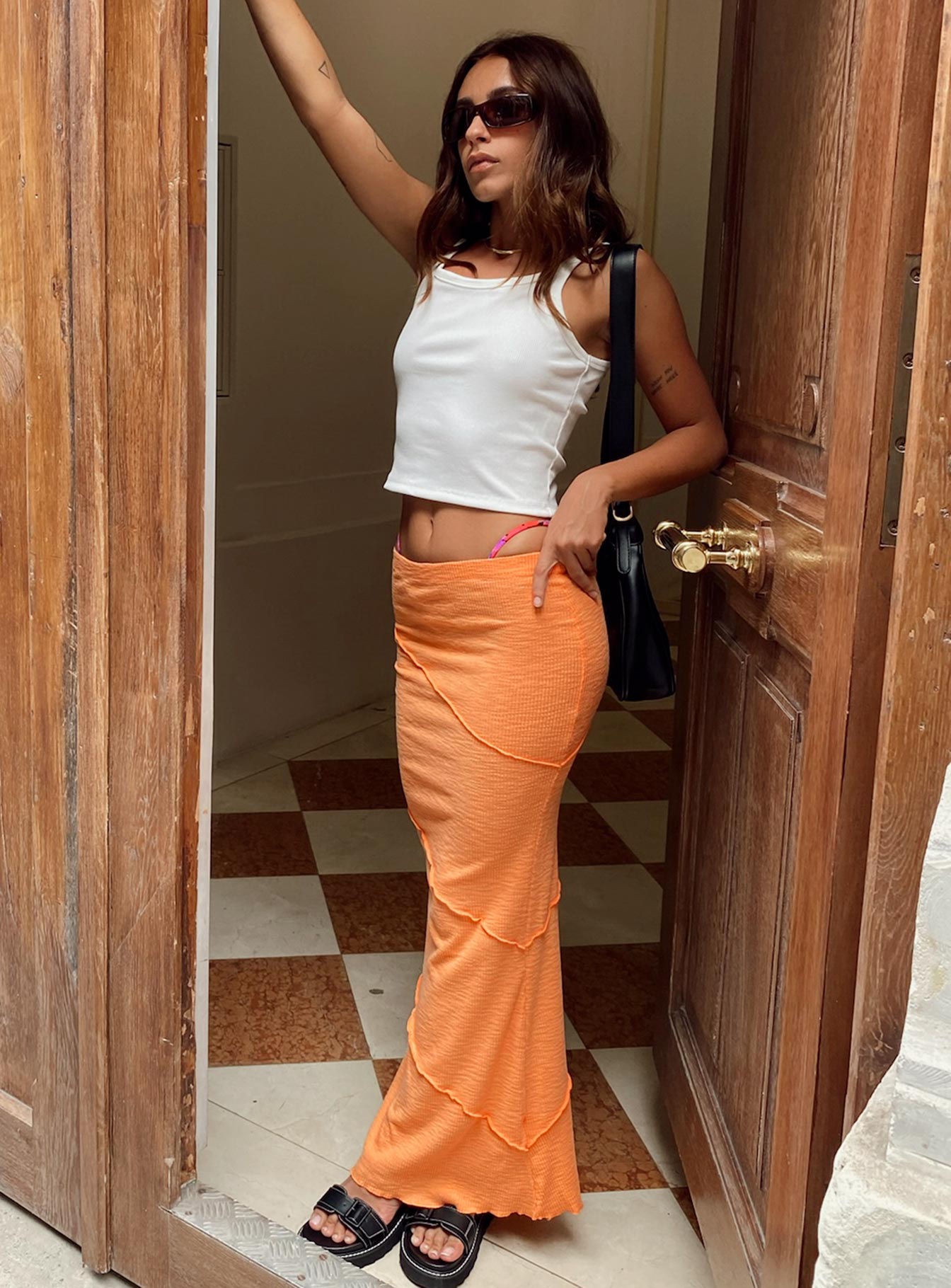 Oscar Maxi Skirt Orange - Image 6