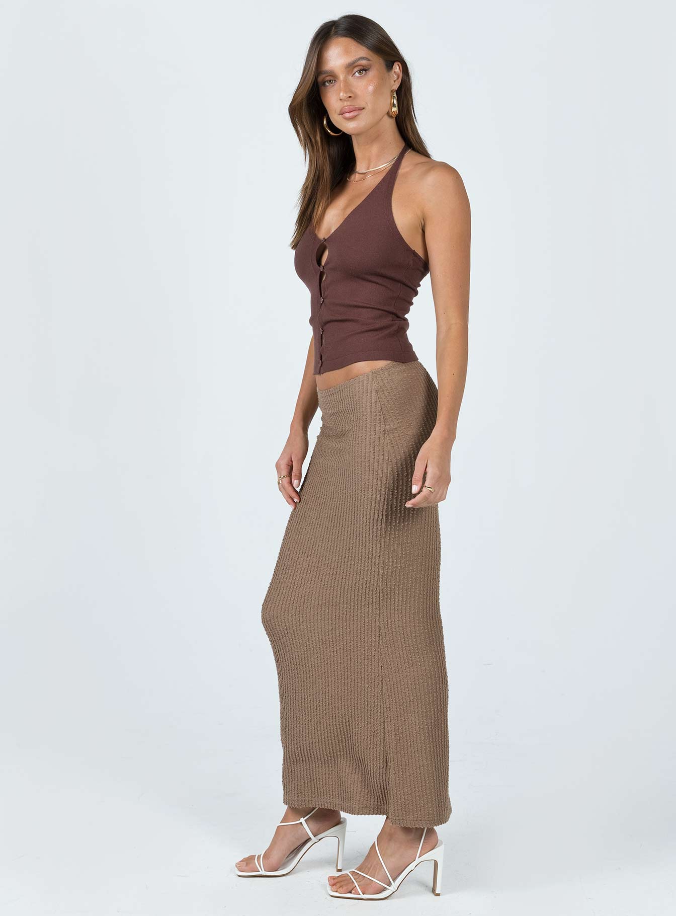 Jaynee Maxi Skirt Beige - Image 3