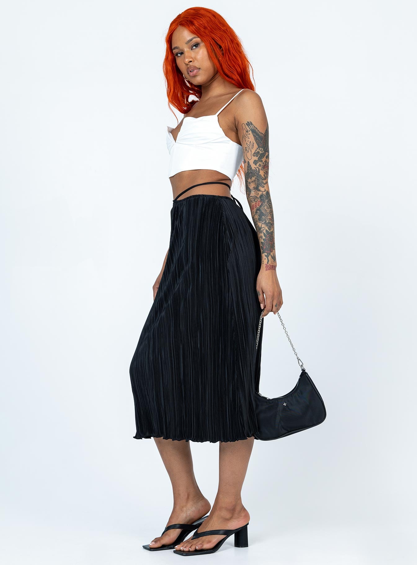 Blanca Midi Skirt Black - Image 4