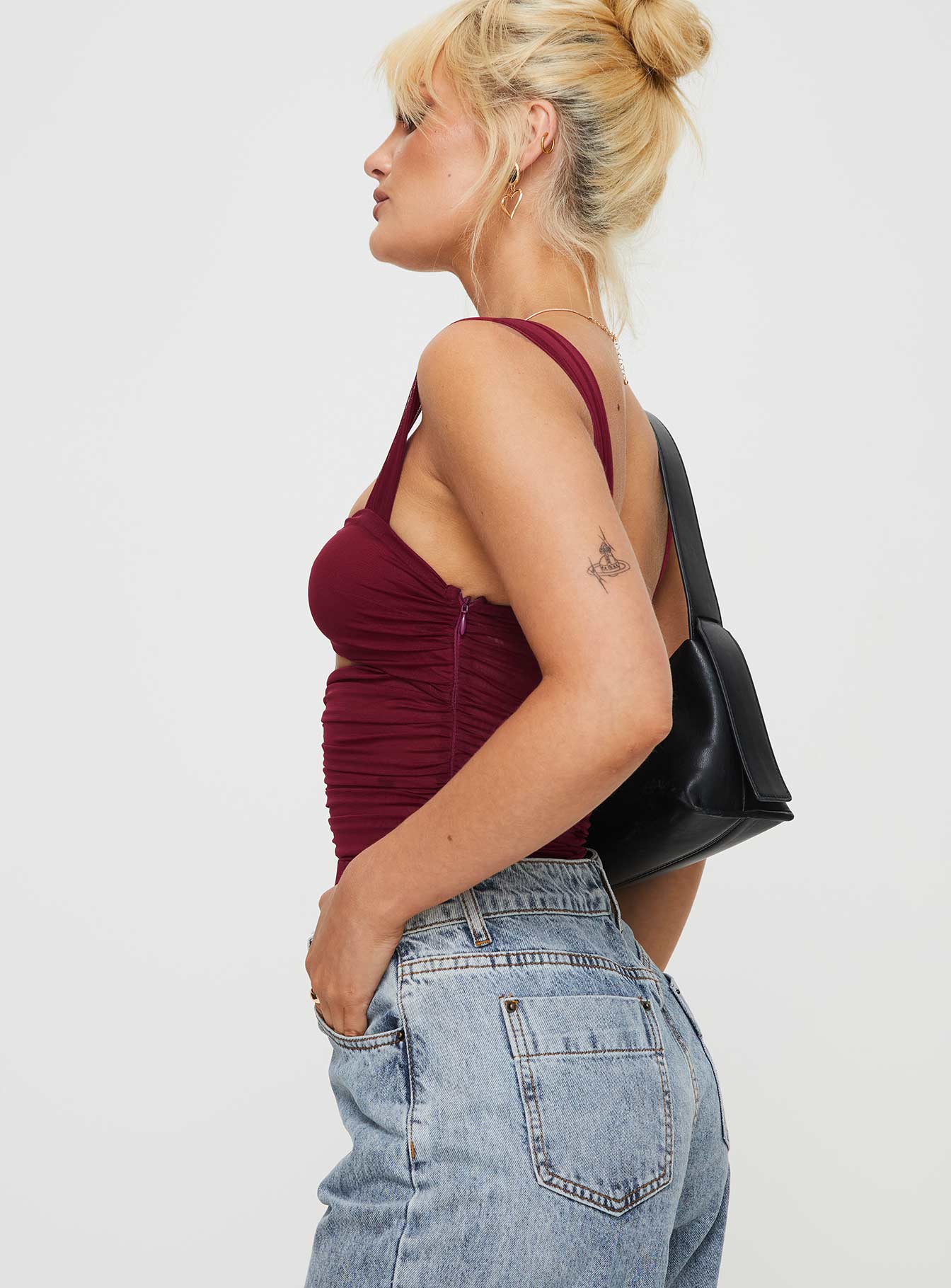 Kalmia Bodysuit Burgundy - Image 3