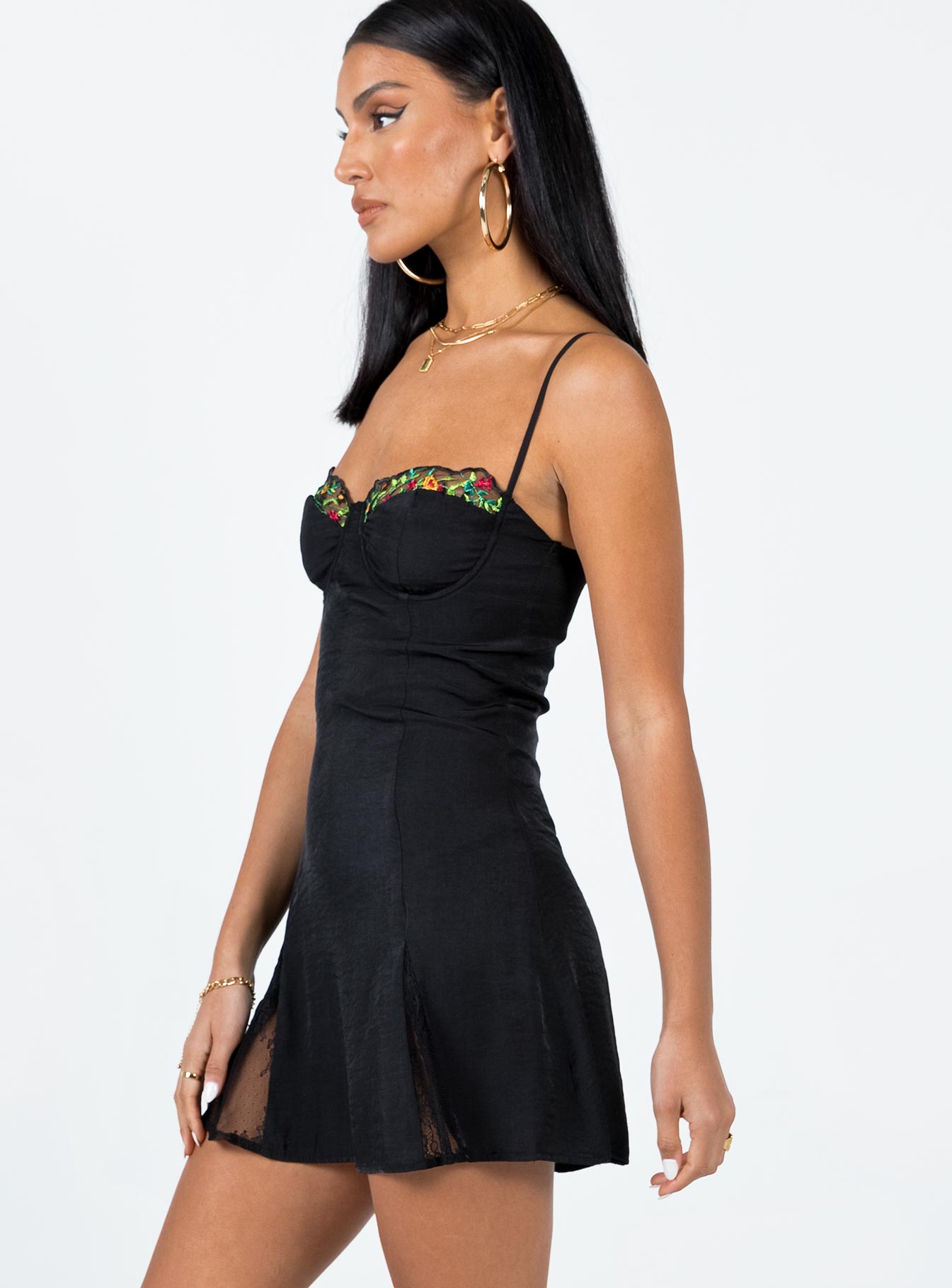 Floreto Mini Dress Black - Image 4