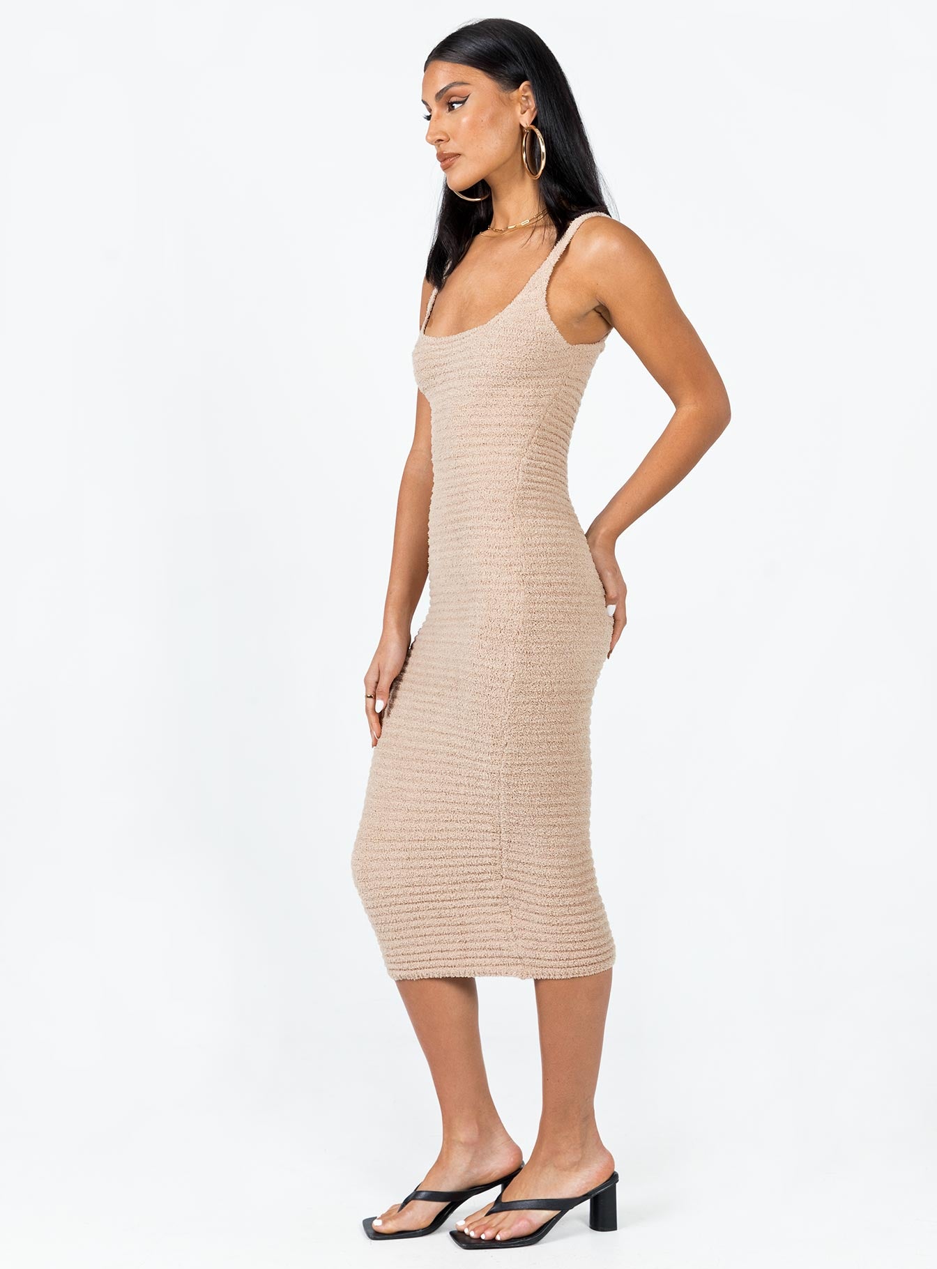 Louis Midi Dress Beige - Image 4