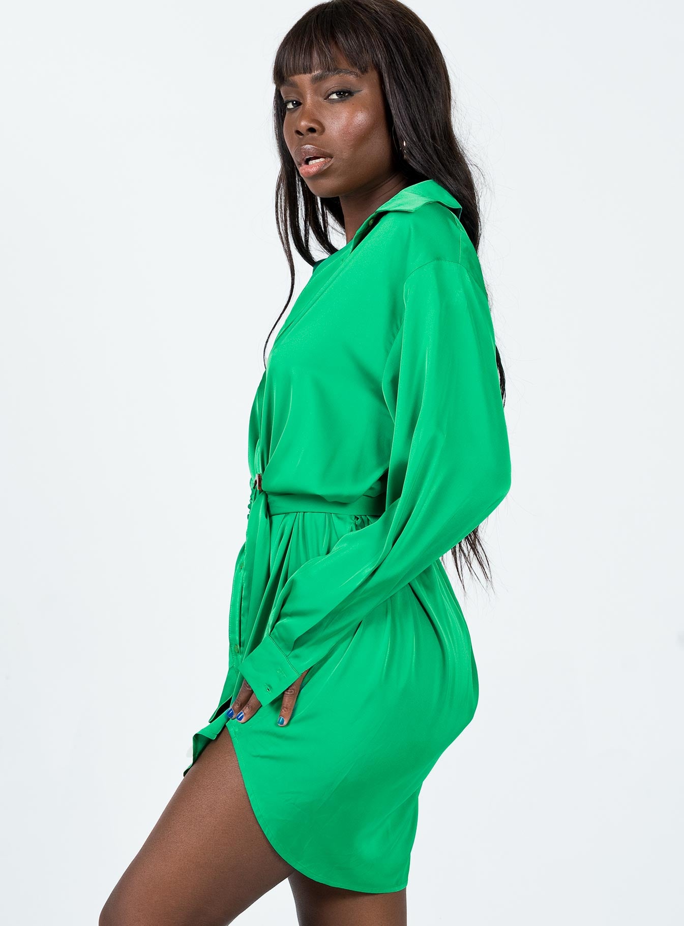 Leighton Mini Dress Green - Image 4