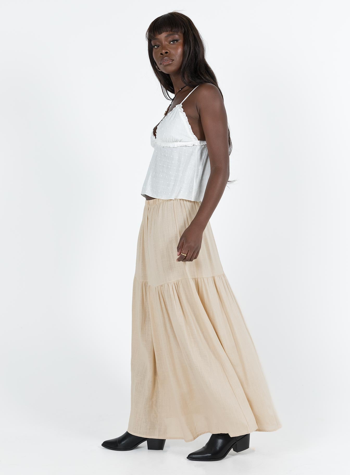 Hold Me Close Maxi Skirt Beige - Image 4