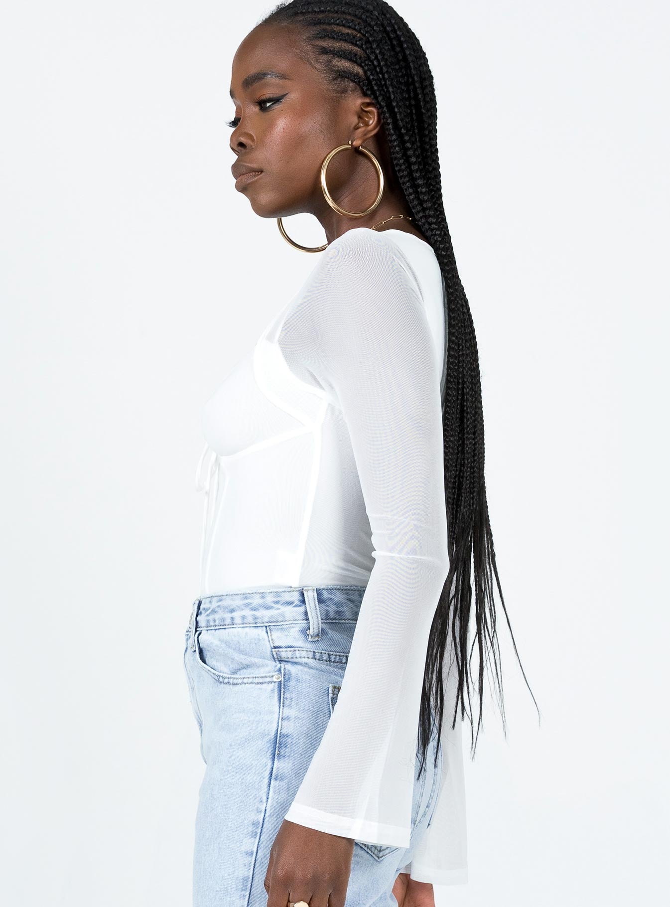 Jacob Long Sleeve Bodysuit White - Image 4