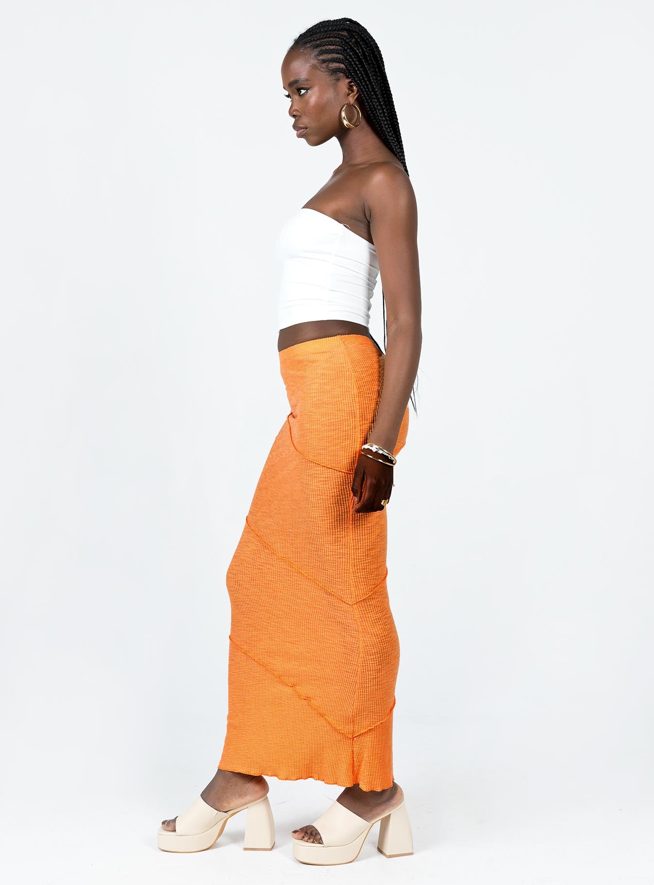 Oscar Maxi Skirt Orange - Image 4