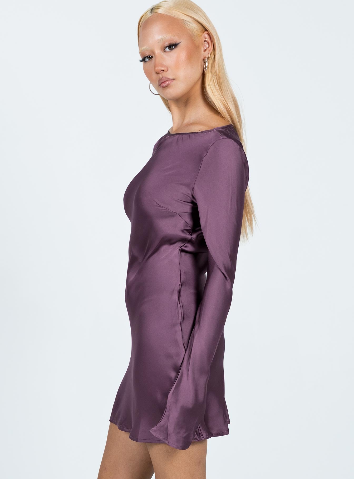 Namara Long Sleeve Mini Dress Purple - Image 4
