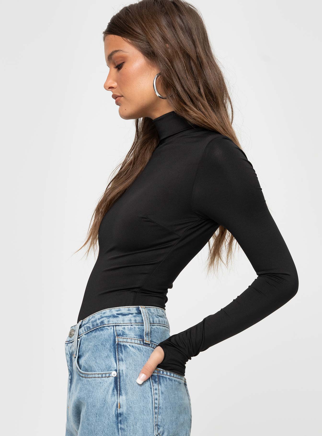 Bayda Long Sleeve Bodysuit Black - Image 4