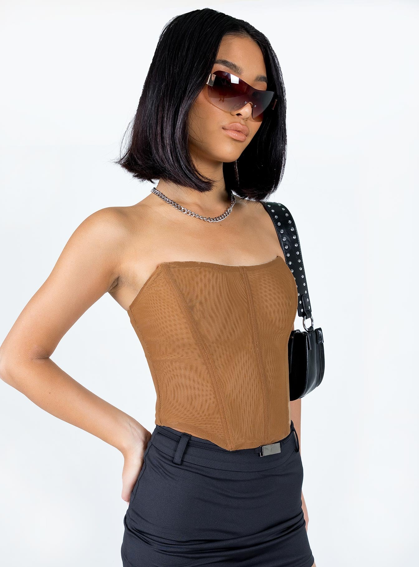 Azriel Strapless Bustier Beige - Image 3