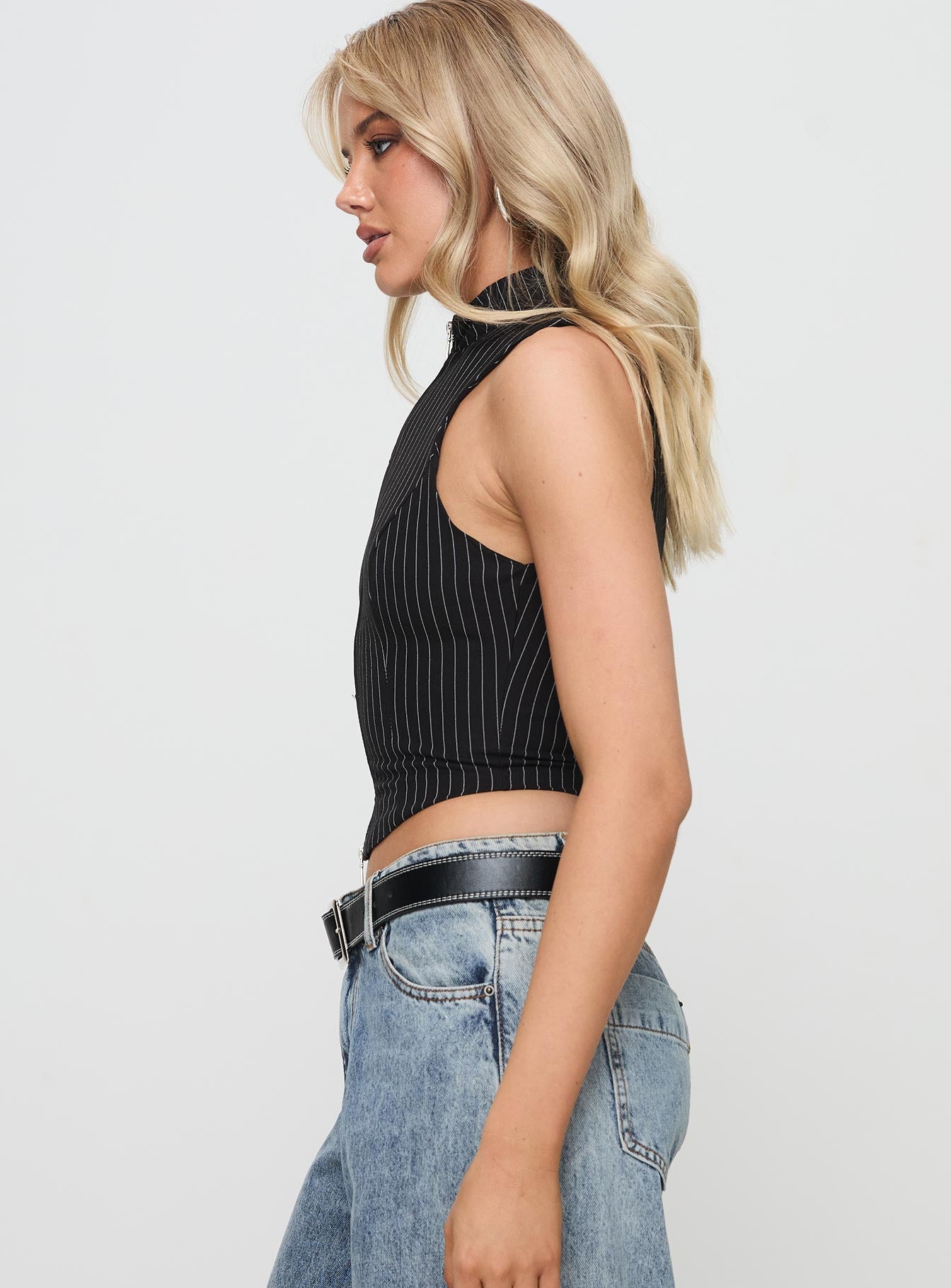 Messa Top Black Pinstripe - Image 3