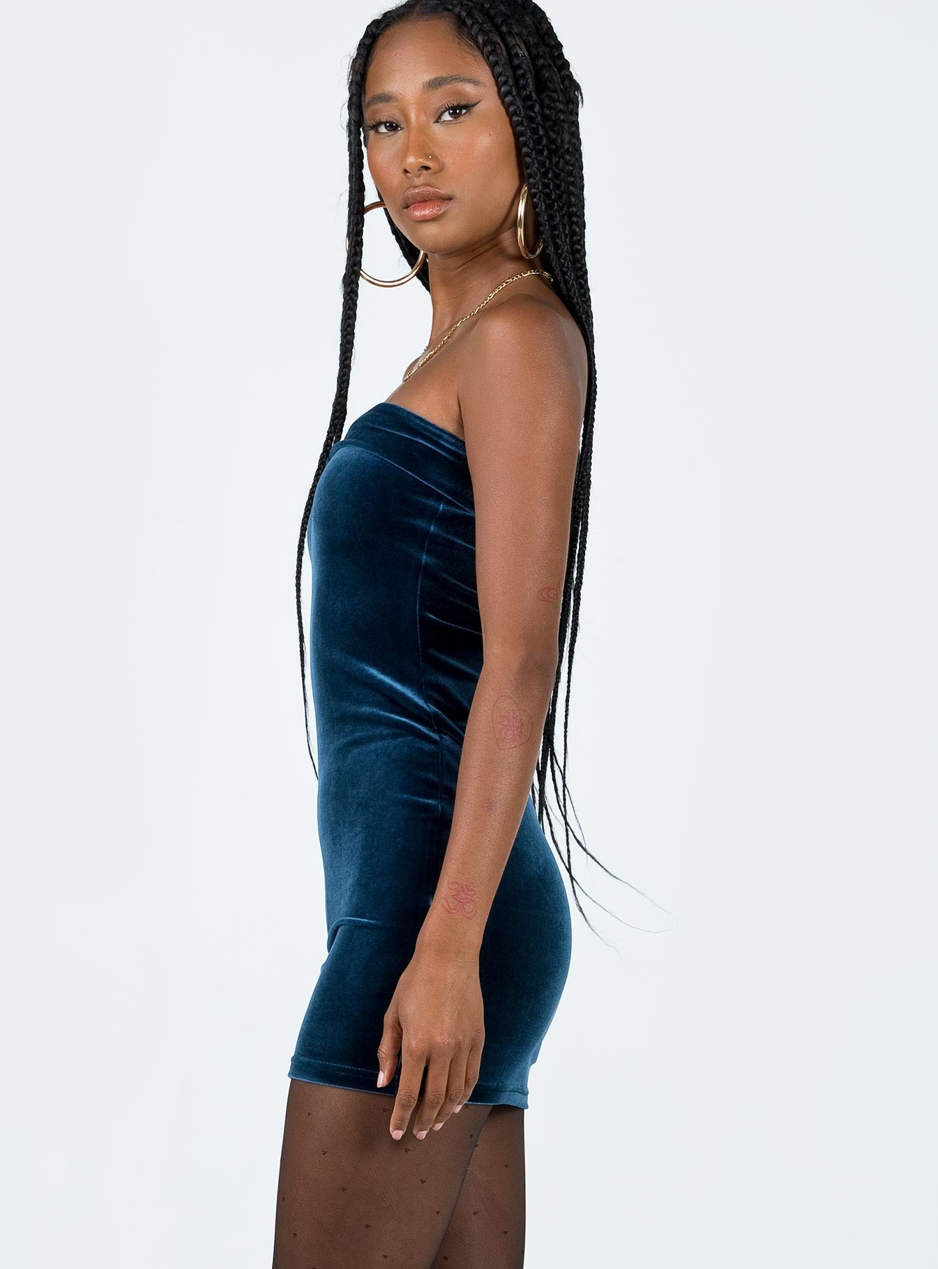 Lyzie Strapless Mini Dress Navy - Image 4