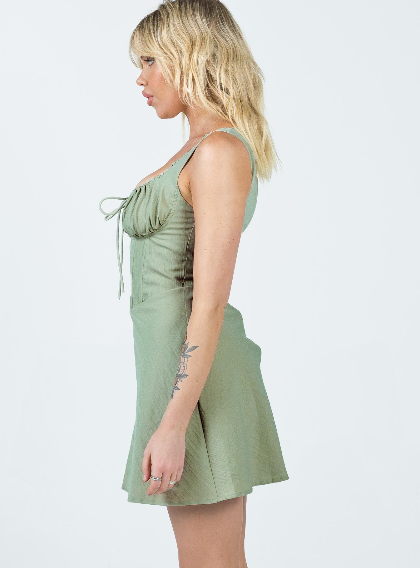 Kavey Mini Dress Sage - Image 4