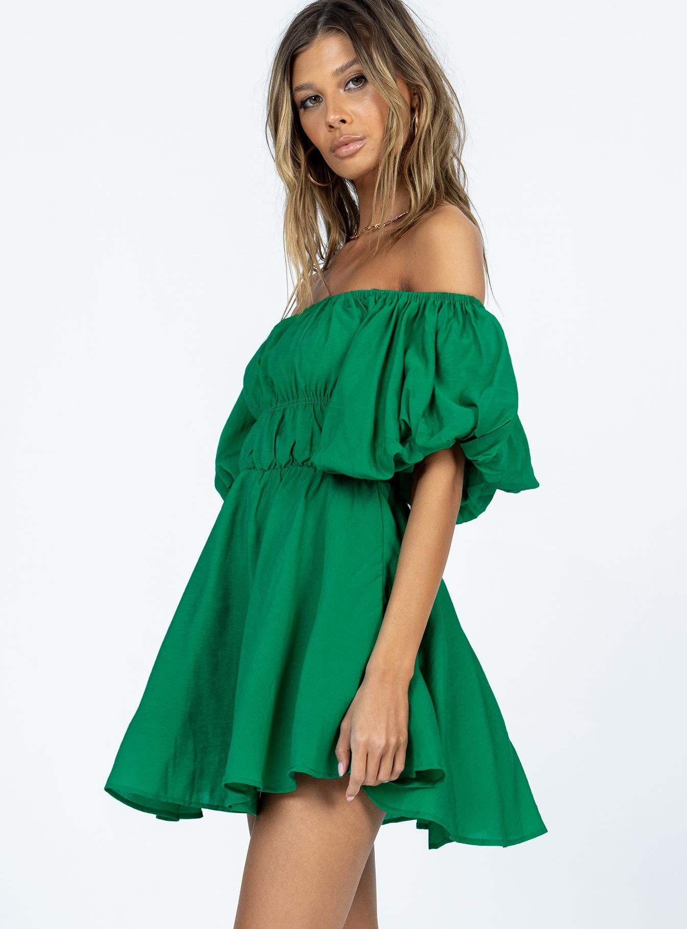Halton Mini Dress Green - Image 4
