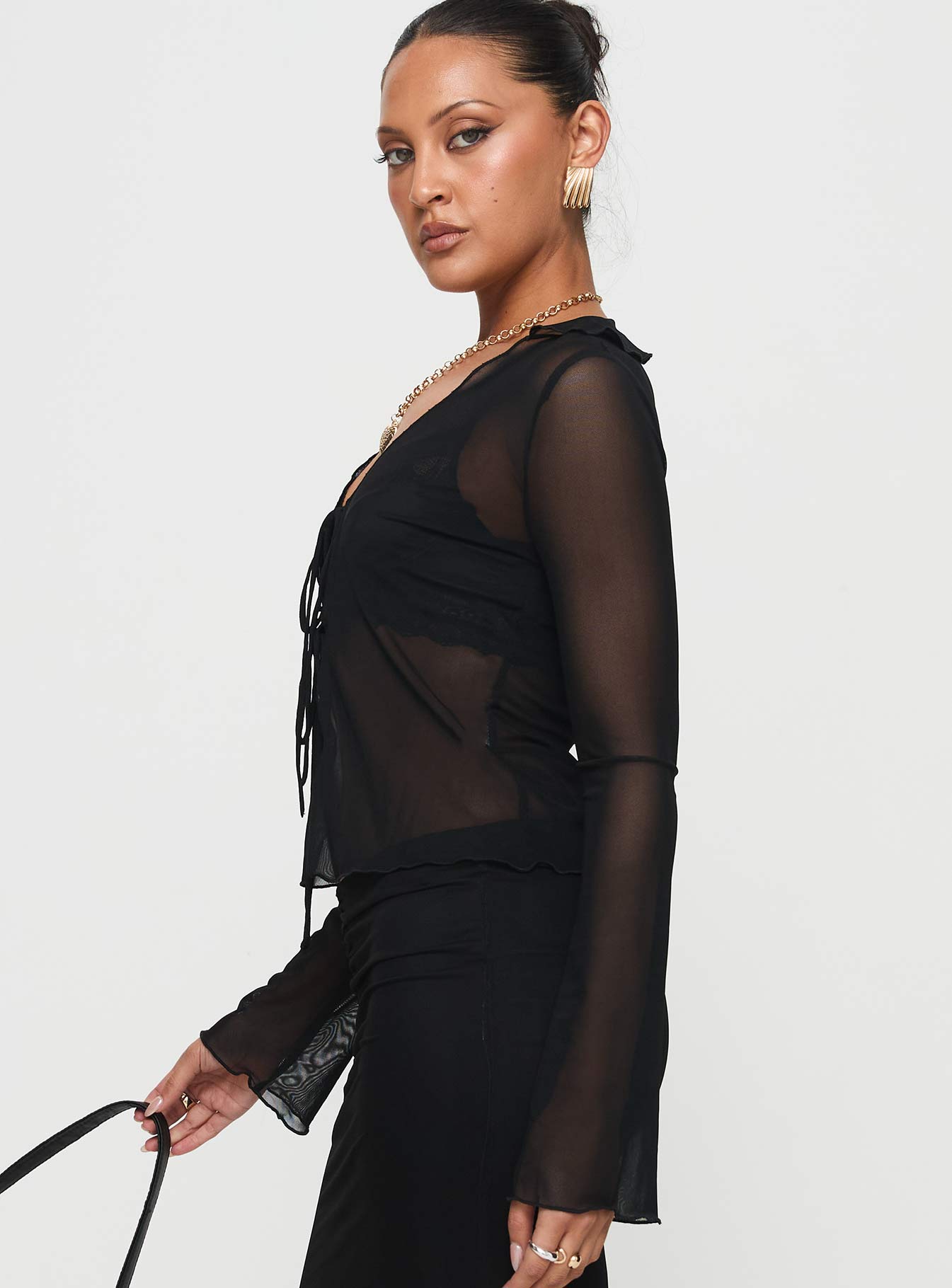 Thalassia Long Sleeve Top Black - Image 3