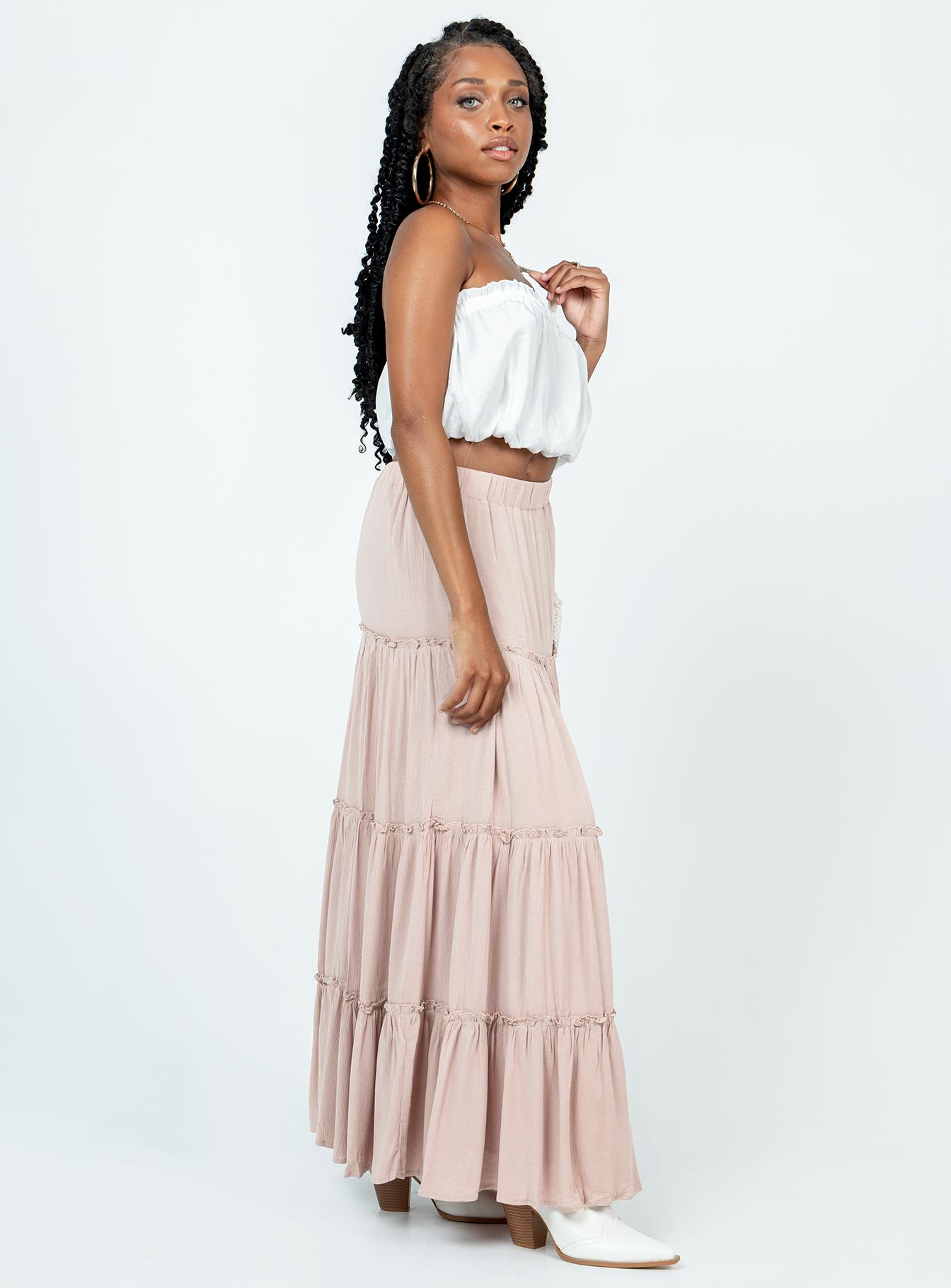 Miriah Maxi Skirt Beige - Image 4