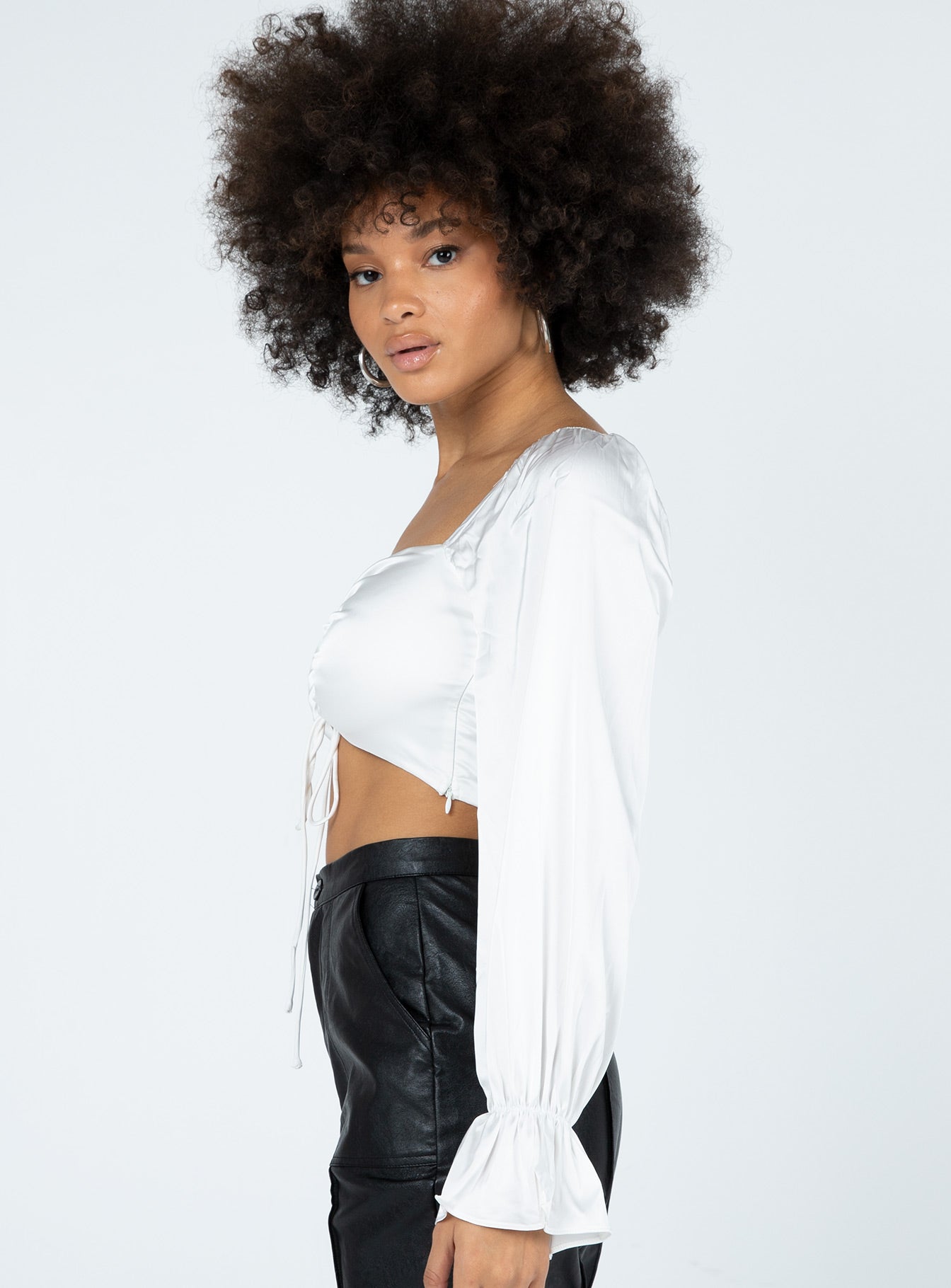 Jolie Long Sleeve Top White - Image 3